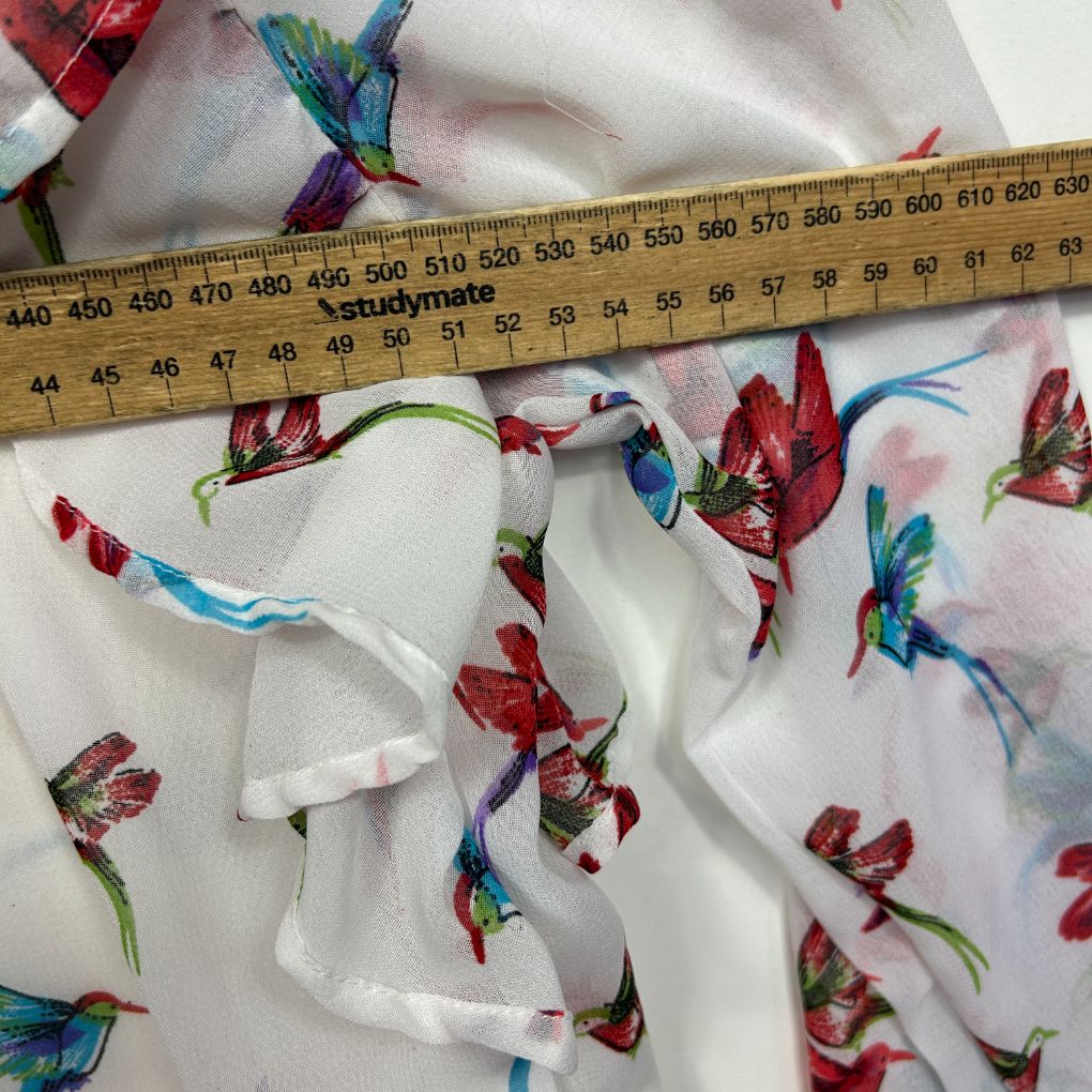 Rockmans White Hummingbird Print Top - Size 14 - Image 5