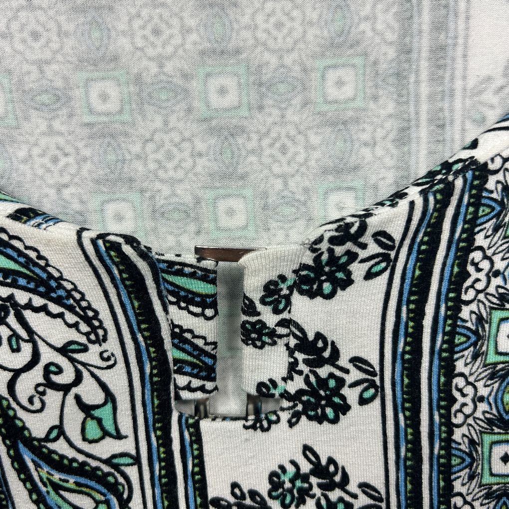 Rockmans White Paisley Print Top - Size L - Image 3