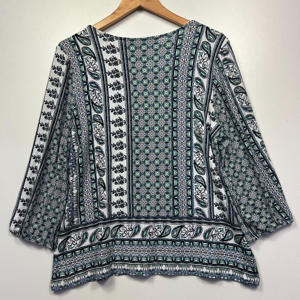 Rockmans White Paisley Print Top - Size L - Image 5