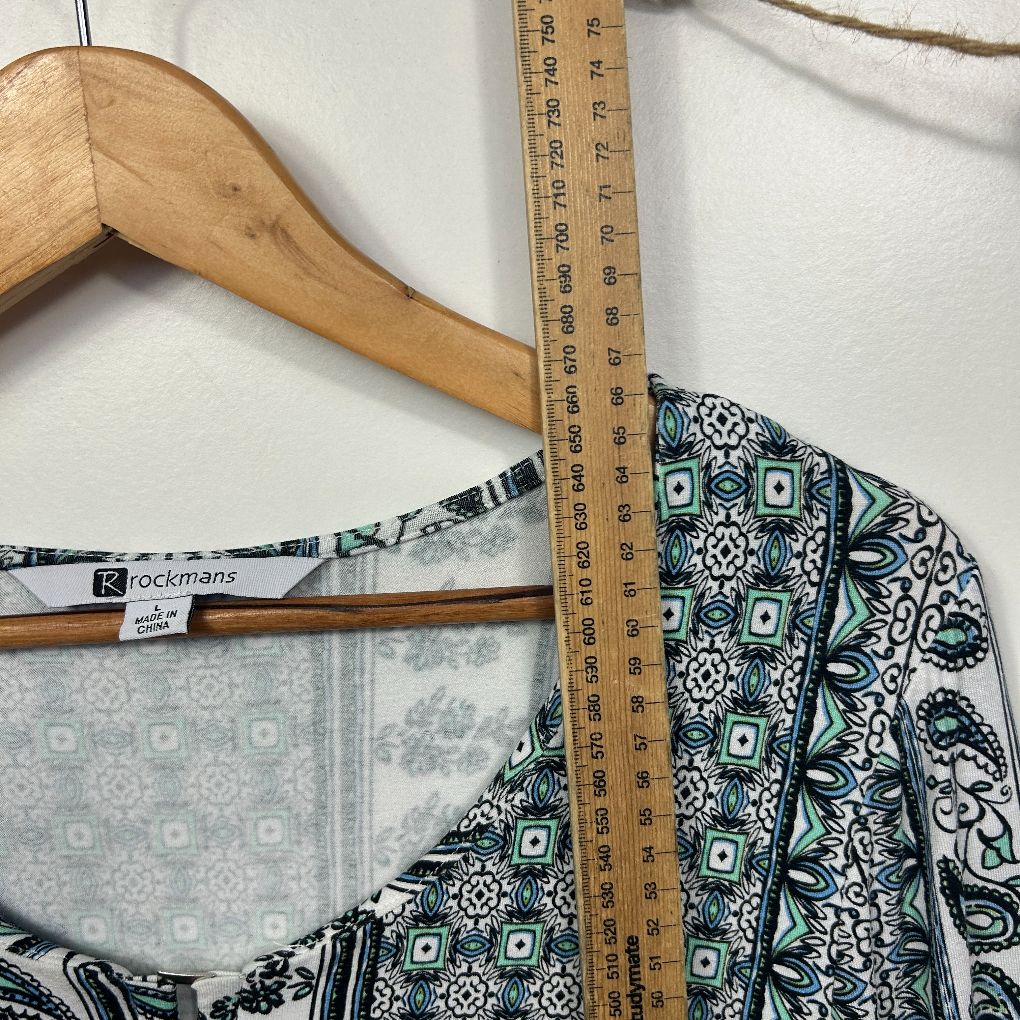 Rockmans White Paisley Print Top - Size L - Image 7
