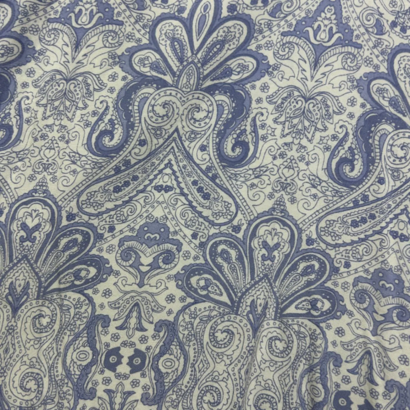Rockmans Womens Blue Viscose 3/4 Bell Sleeve V-Neck Paisley Top Size 14 - Image 3