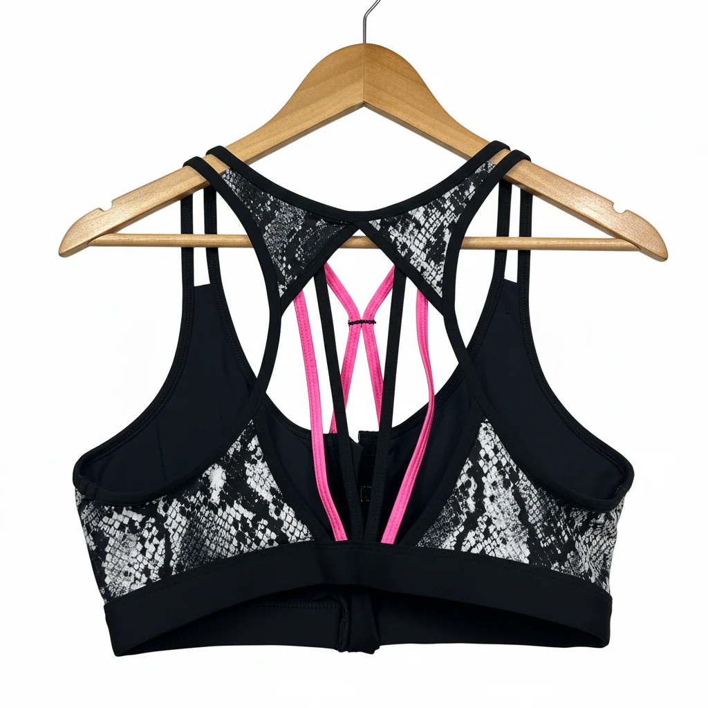 Rockwear Black Snakeskin Print Sports Bra - Size 16 - Image 2