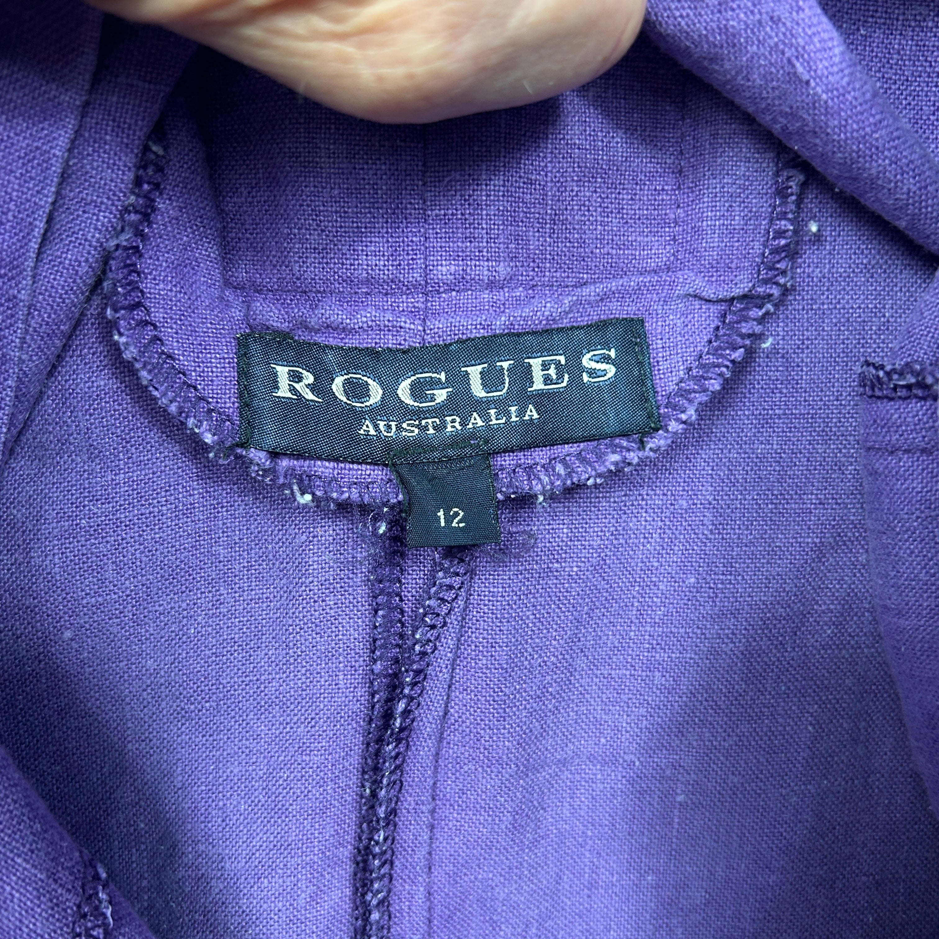 Rogues Australia Purple Linen Top - Size 12 - Image 3