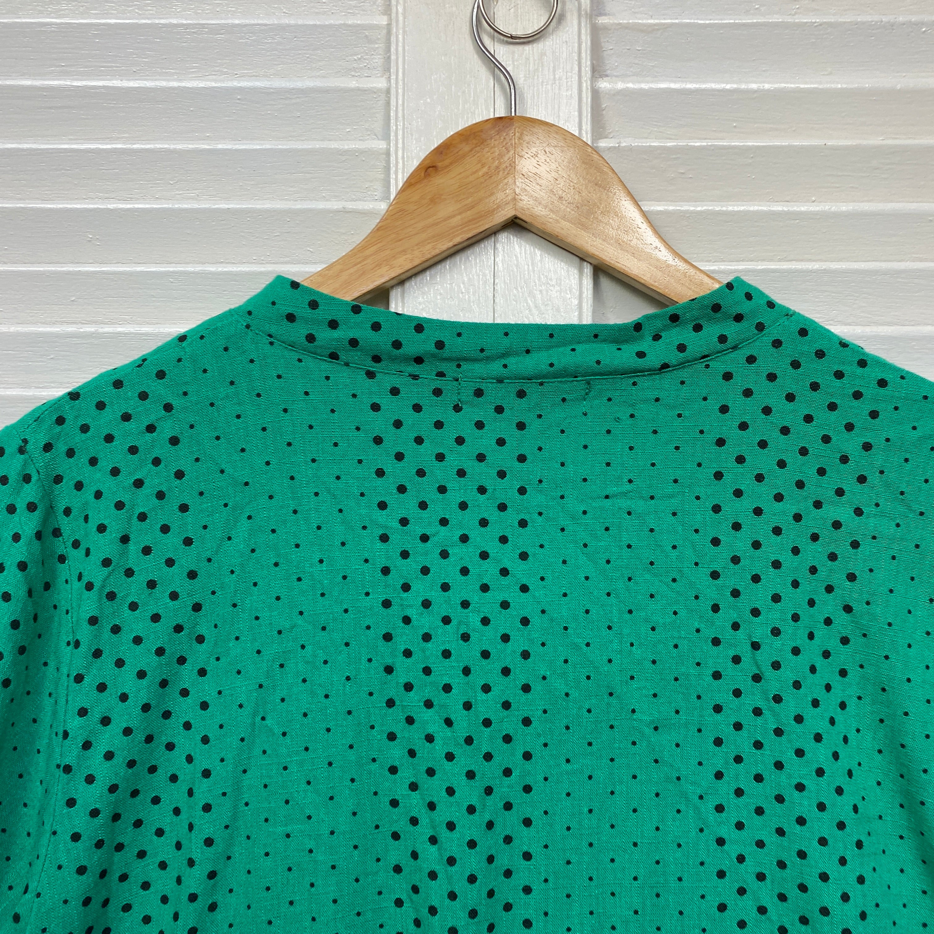 Ruby Rain Tunic Top Size 14 Short Sleeve Green Linen Blend - Image 6