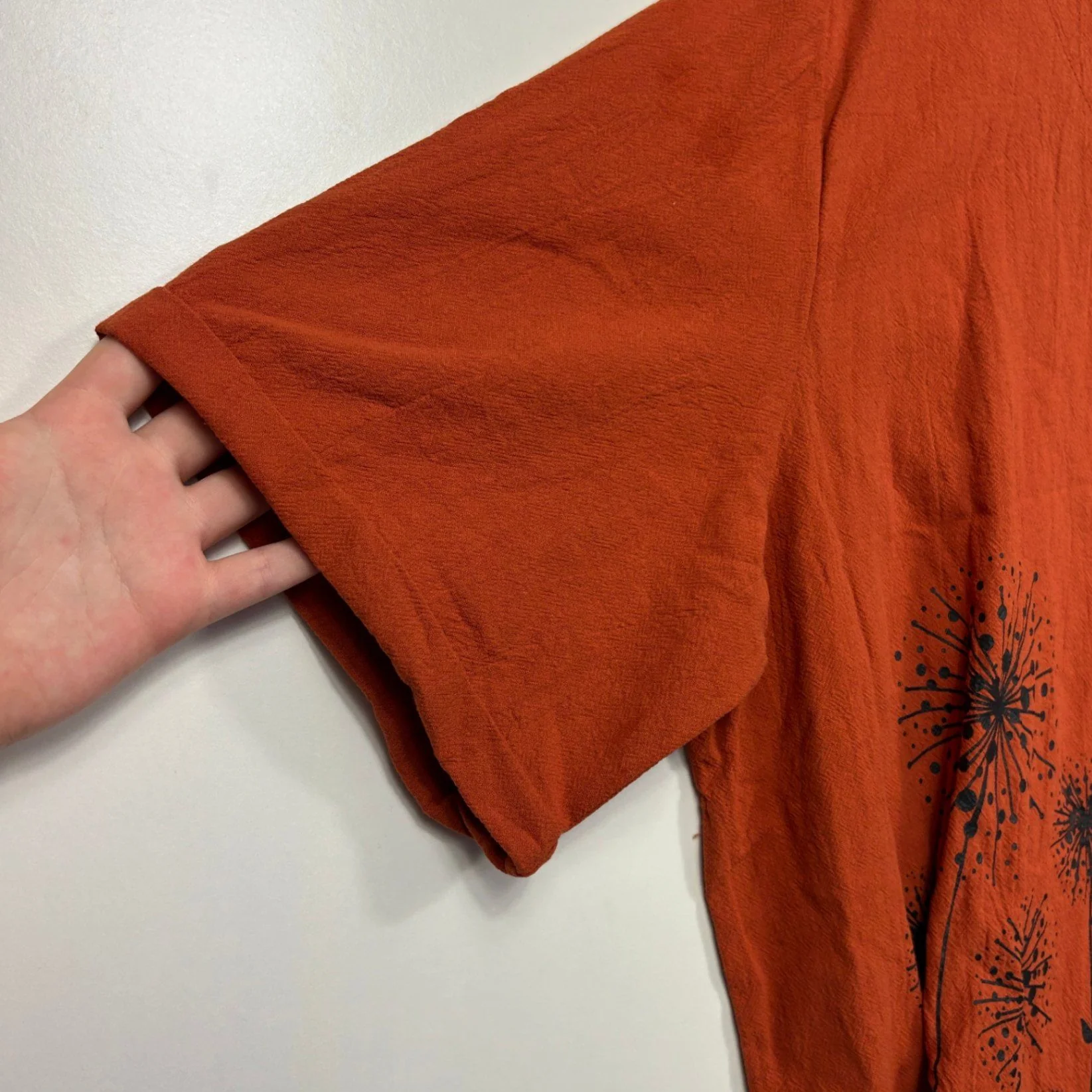 Rust Orange Cotton Blend Short Sleeve Blouse Top Size 3XL 16 18 Dandelion - Image 6