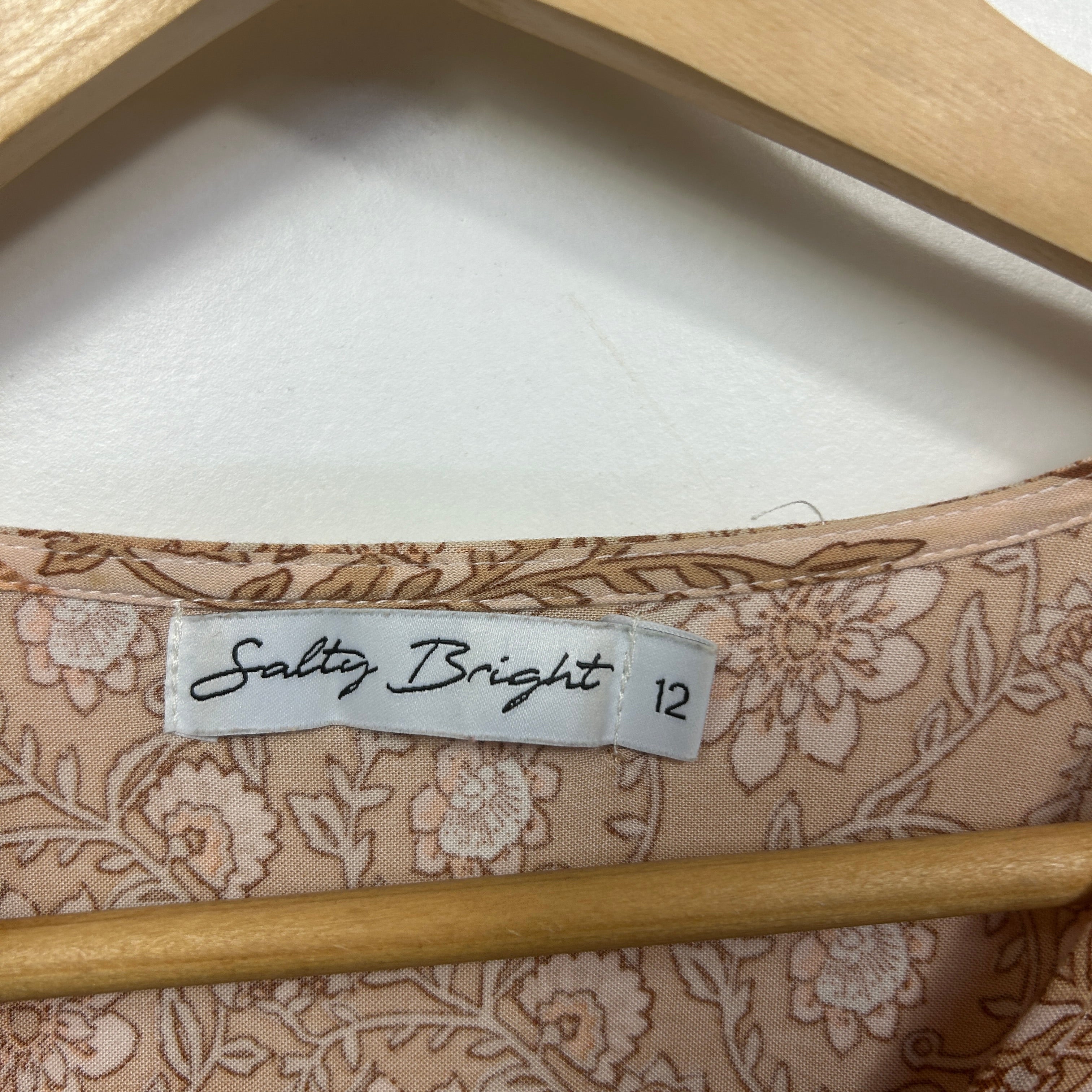 Salty Bright Beige Floral Boho Dress - Size 12 - Image 3