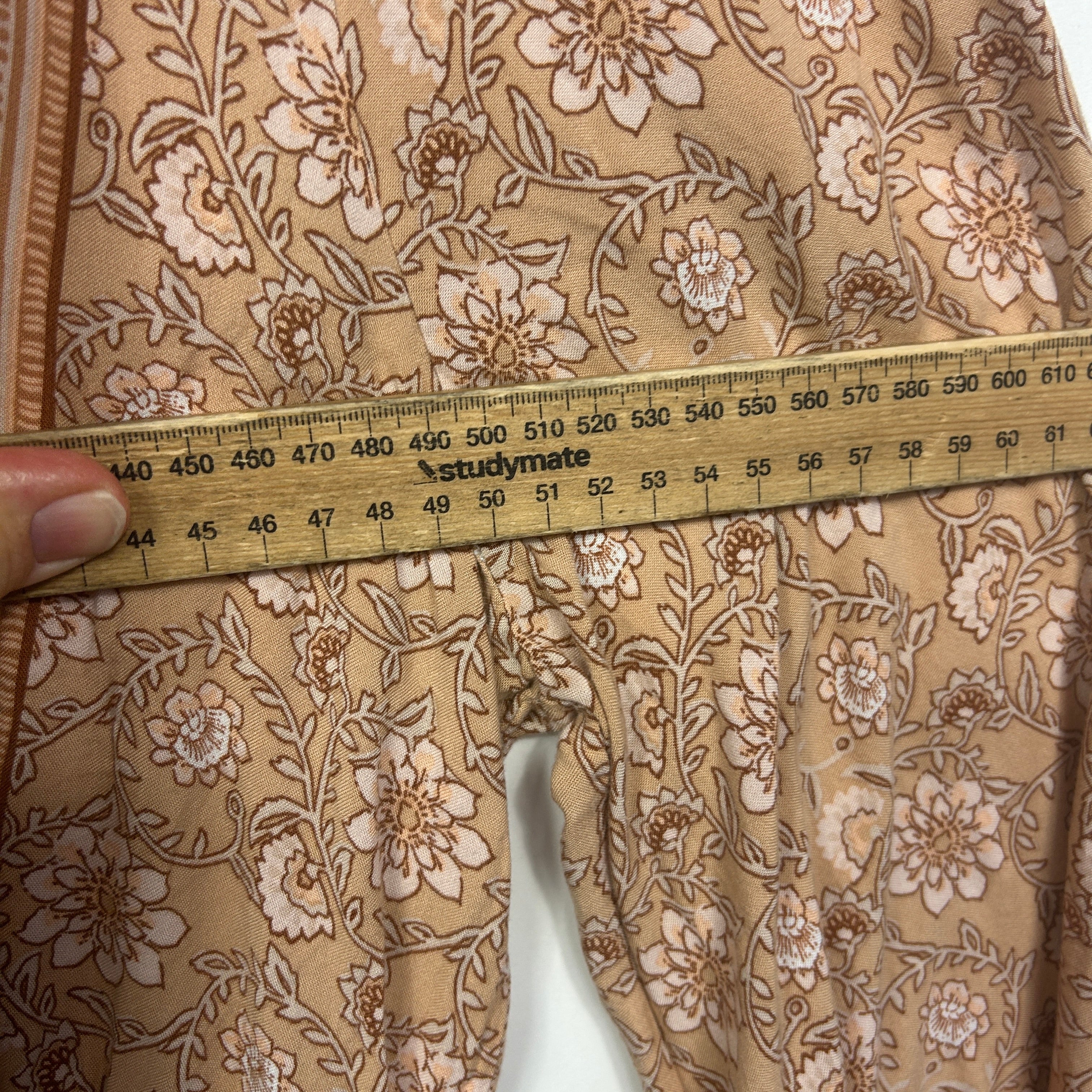Salty Bright Beige Floral Boho Dress - Size 12 - Image 5