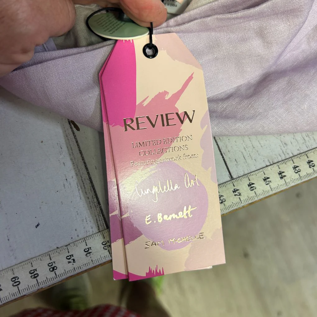 Review Lilac Linen Wildflower Burst Shorts - Size 16 - Image 5