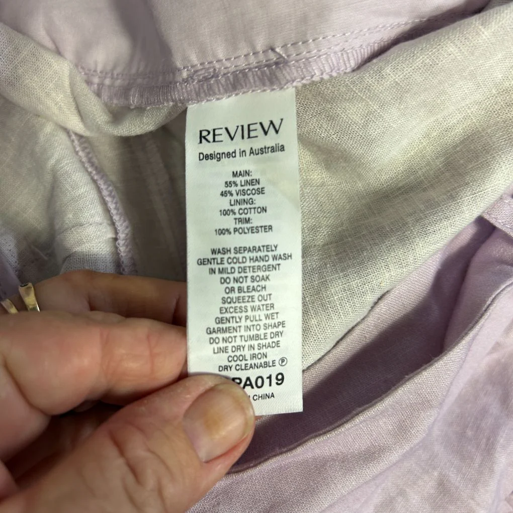 Review Lilac Linen Wildflower Burst Shorts - Size 16 - Image 7