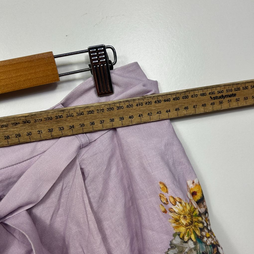 Review Lilac Linen Wildflower Burst Shorts - Size 16 - Image 8