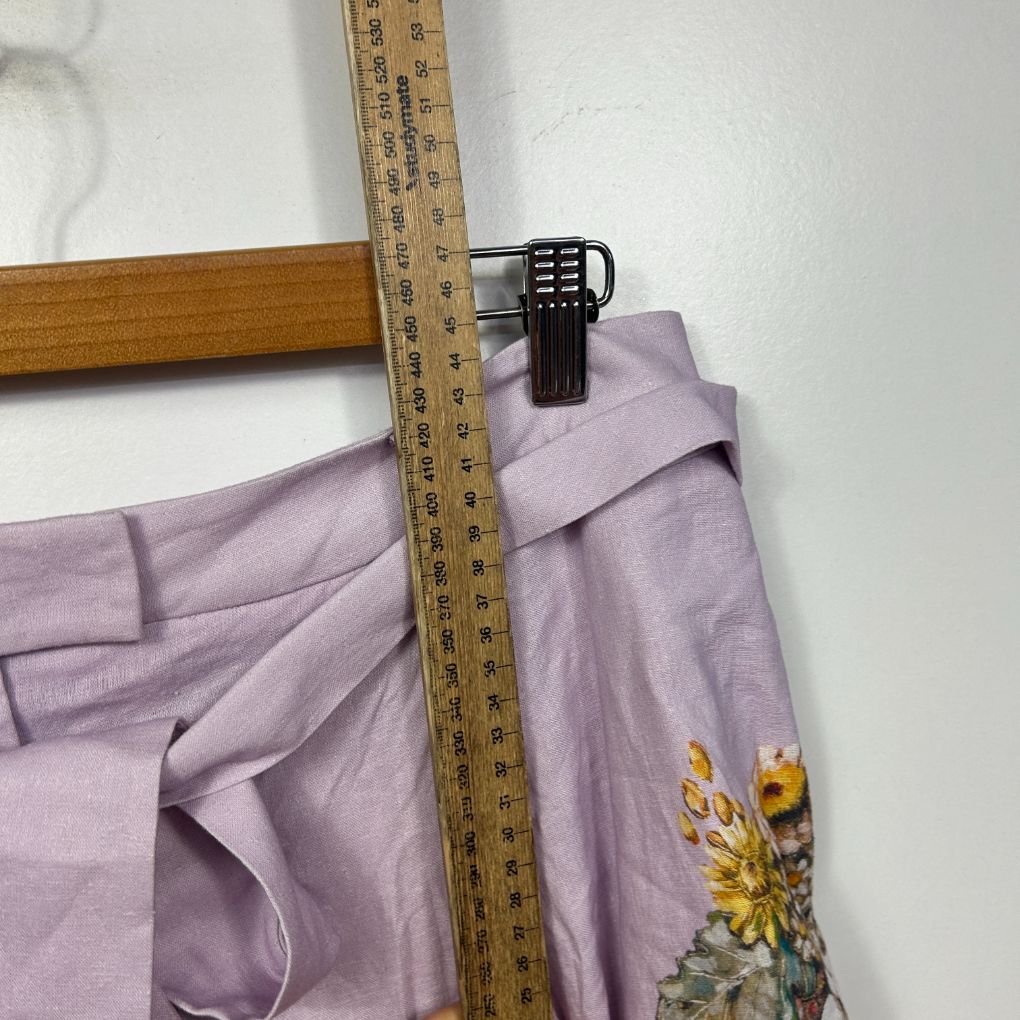 Review Lilac Linen Wildflower Burst Shorts - Size 16 - Image 9