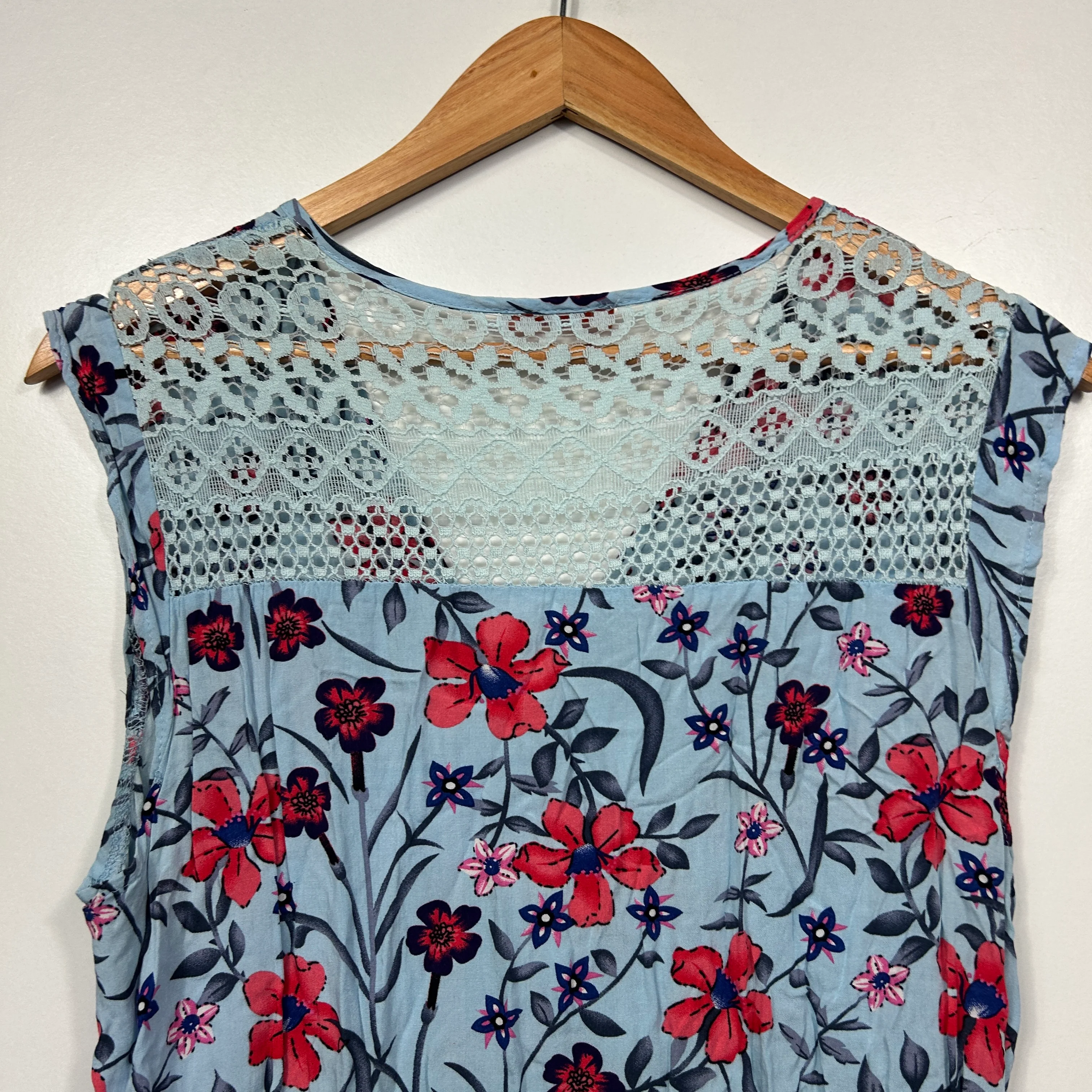 Sanctum Blue Floral Print Dress - Size L - Image 5