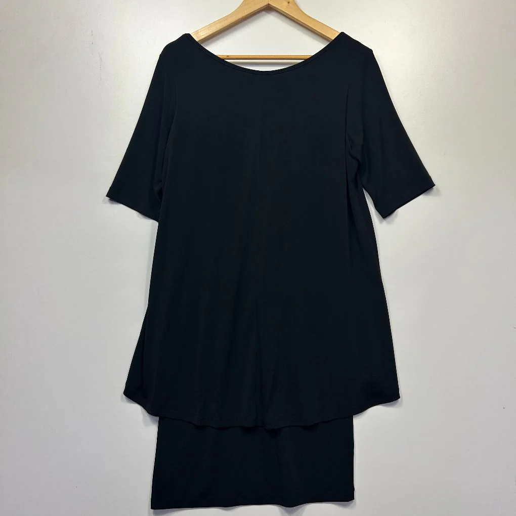 Sandra Soulos Black Layered Dress - Size 16 - Image 3