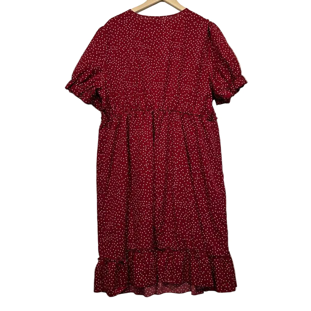 Seasty Curve Wine Polka Dot Dress - Size 22 - Image 4