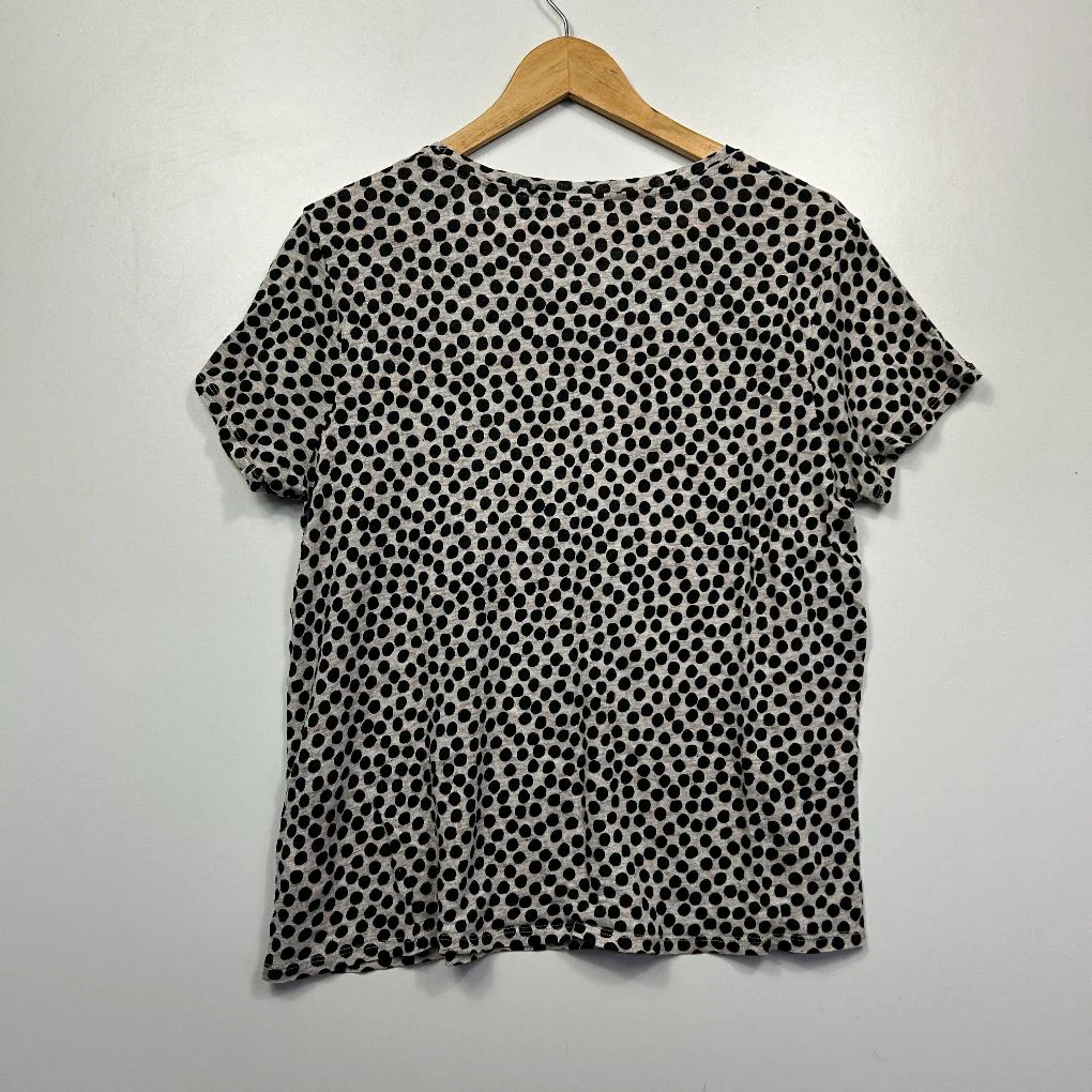 Seed Heritage Black White Linen Spot Tee - Size L - Image 4