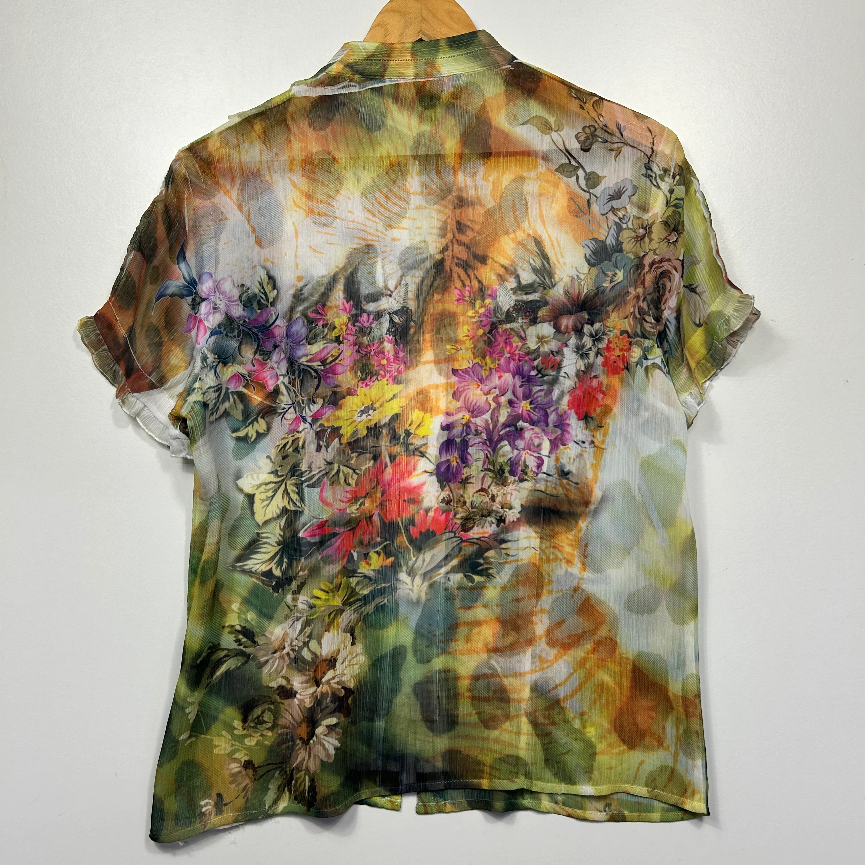 Seven Sisters Multicoloured Floral Sheer Blouse - Size 3 14/16 - Image 3