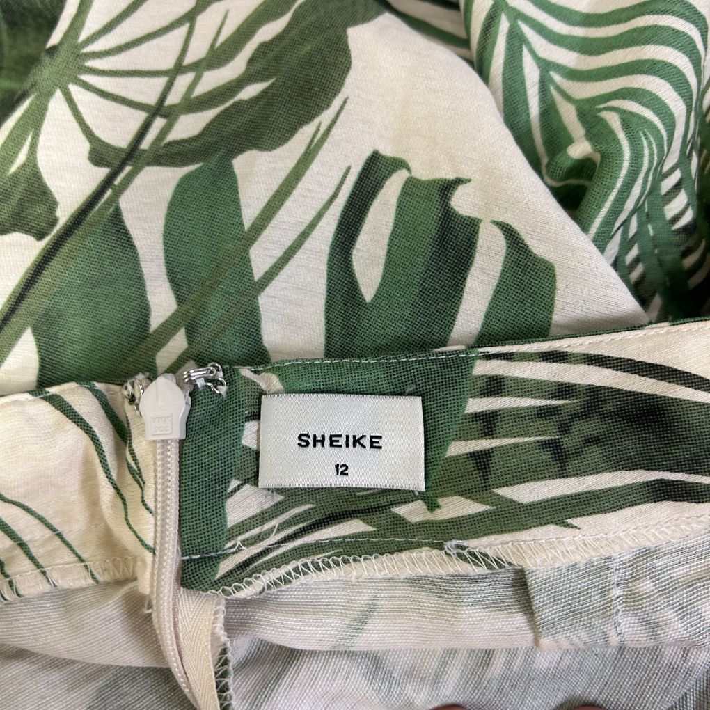 Sheike Green Palm Leaf Print Wide Leg Pants - Size 12 - Image 3