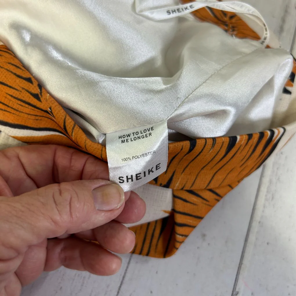 Sheike Orange Palm Leaf Print Shorts - Size 14 - Image 4