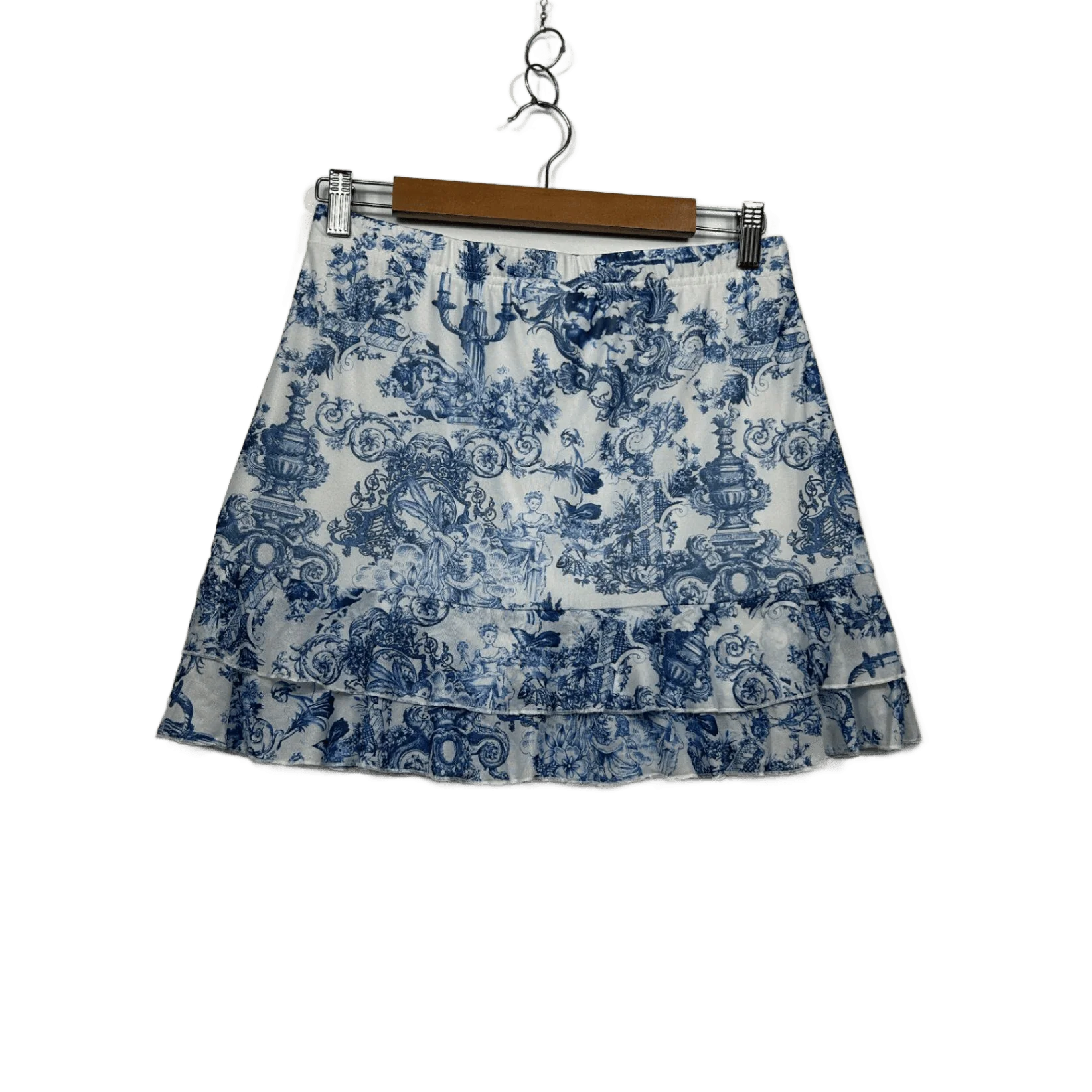 SHEIN Blue White Floral Mini Skirt Size XL 14 16 - Image 2