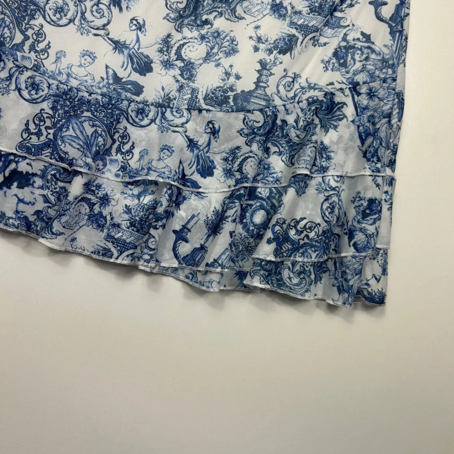 SHEIN Blue White Floral Mini Skirt Size XL 14 16 - Image 5