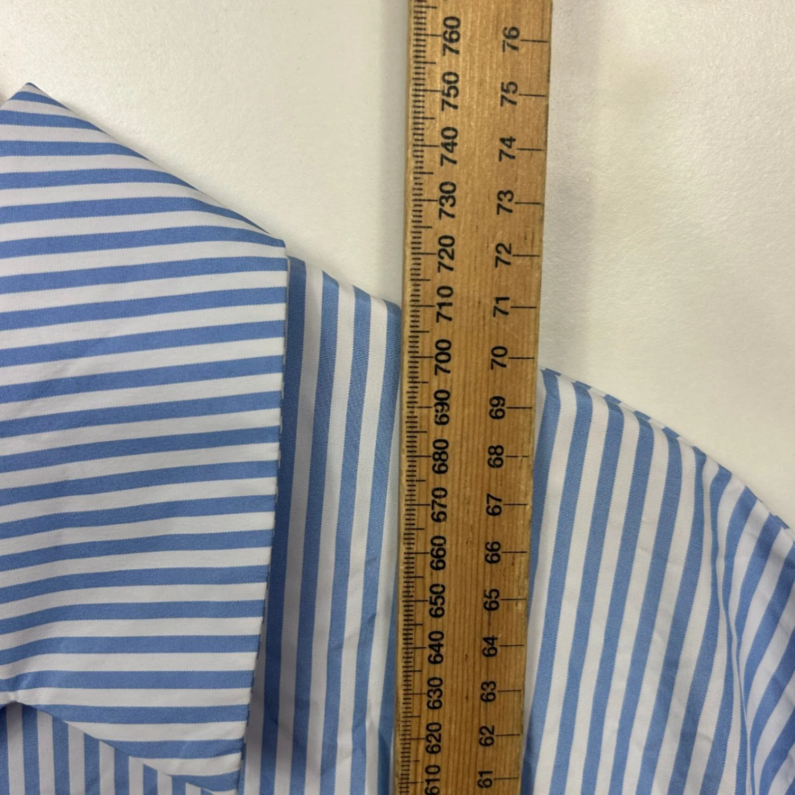 Shein Blue White Striped Short Sleeve Top Shirt XL 16 - Image 4