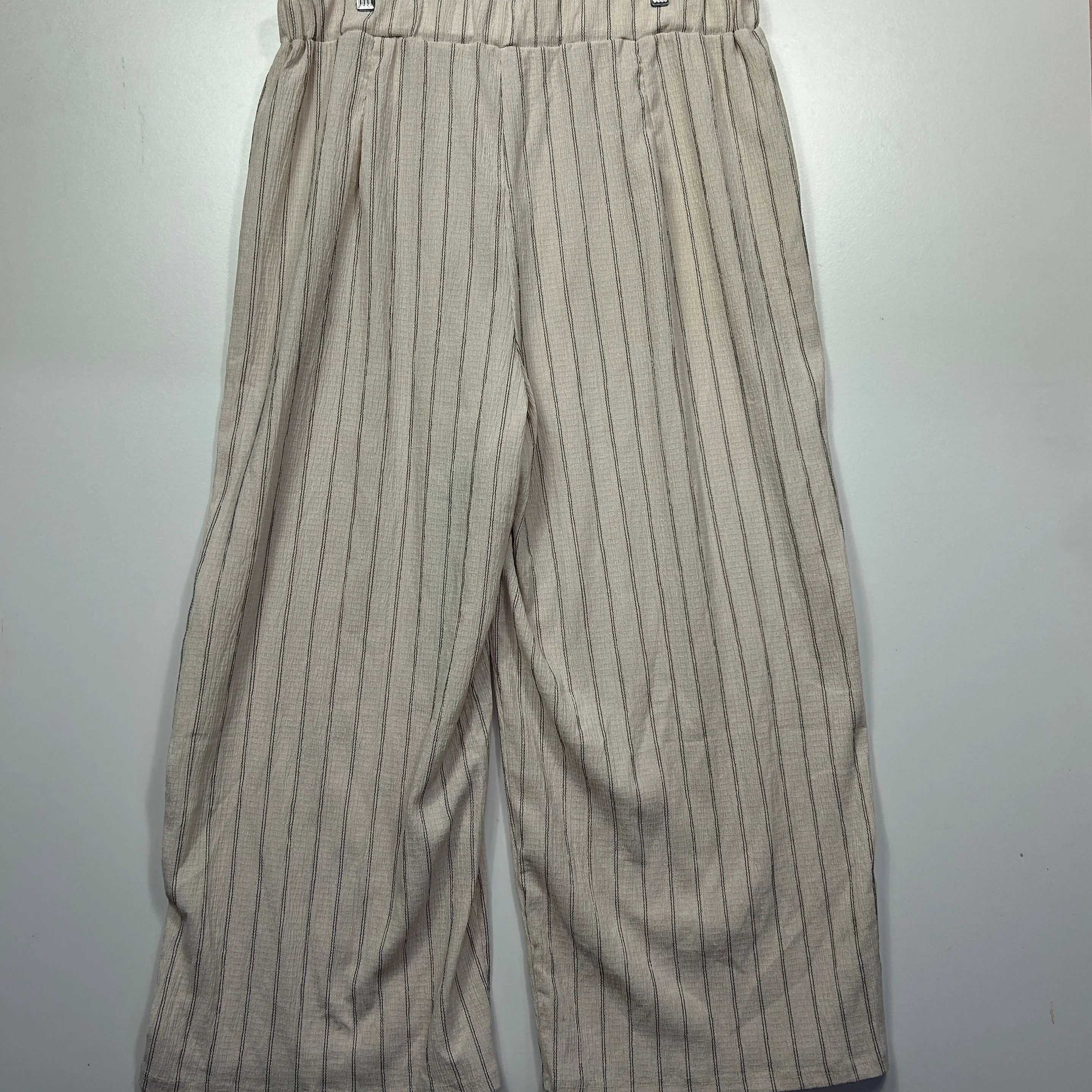 Shein Curve Cream Striped Wide Leg Pants - Size 3XL - Image 3