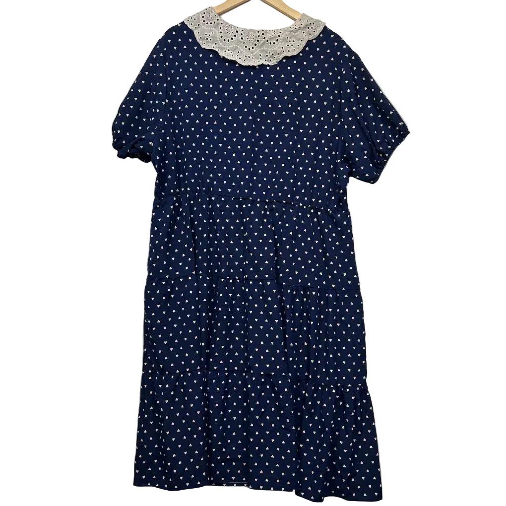 Shein Curve Navy Polka Dot Dress - Size 22 - Image 5