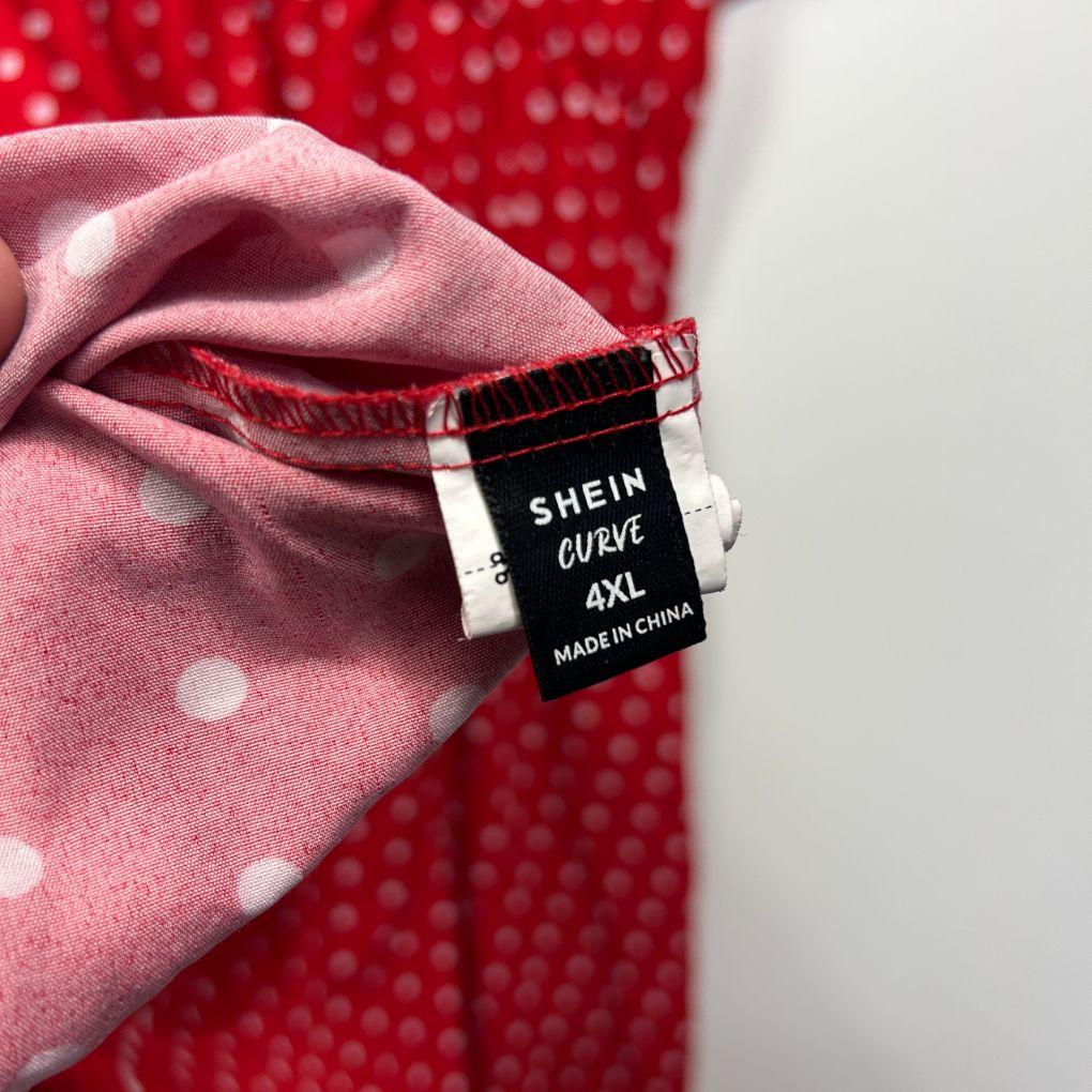 Shein Curve Red Polka Dot Dress - Size 22 - Image 4
