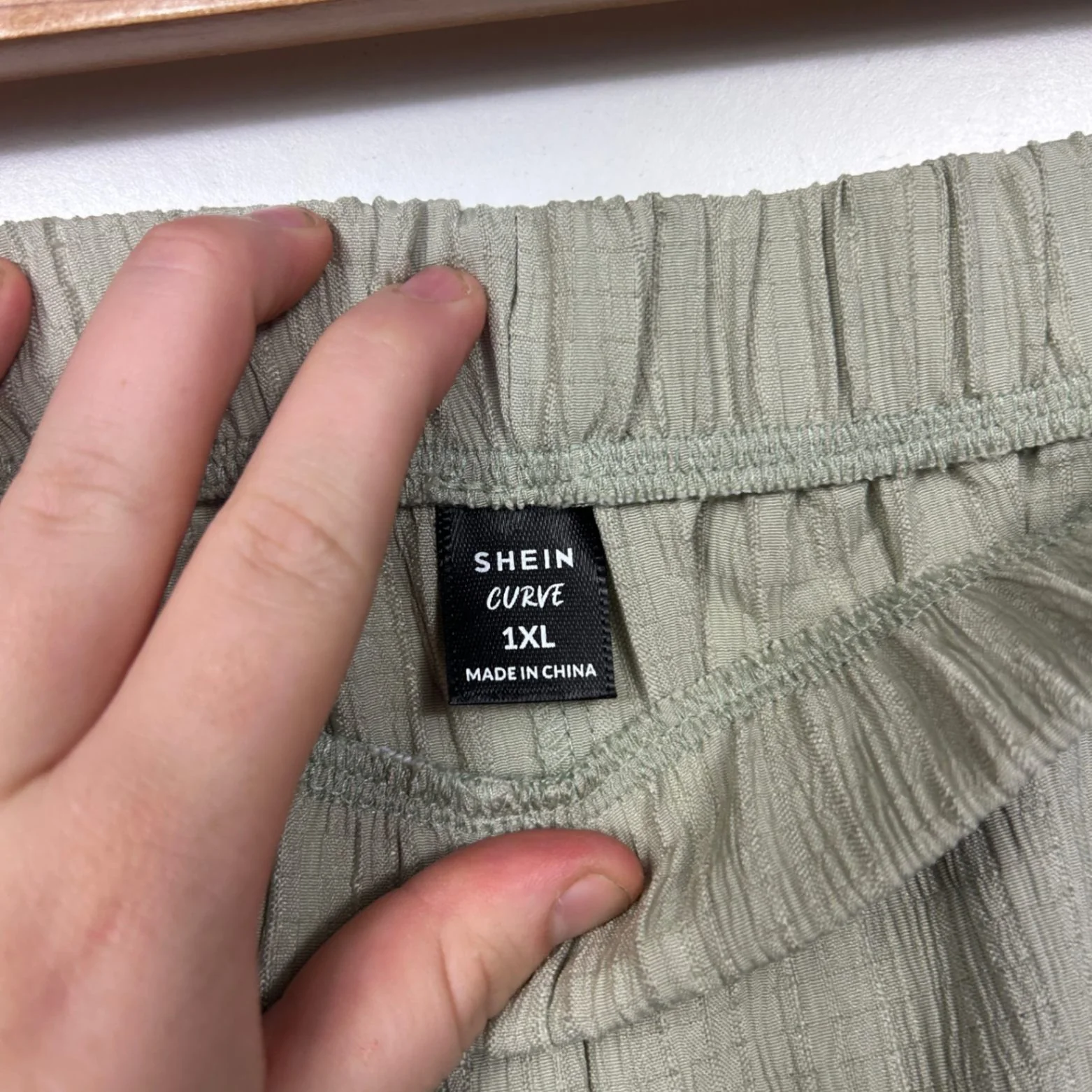 Shein Curve Womens Wide Leg Pants Sage Green Pull-on Size 1XL - Image 3