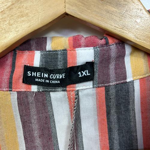 Shein Multicoloured Striped Sleeveless Shirt - Size 1XL - Image 3
