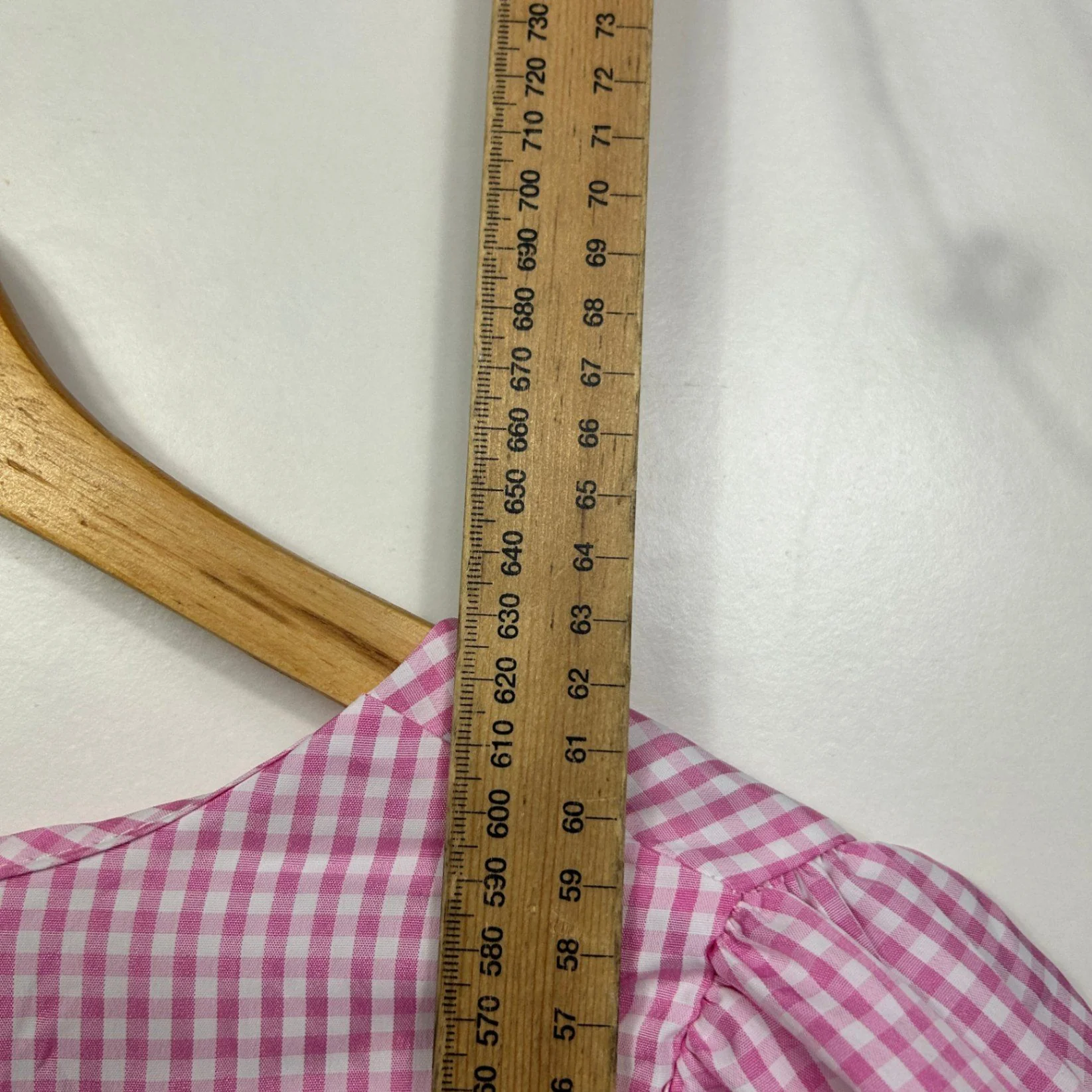 Shein Pink Gingham Check Front Open Tie Size XL - Image 6