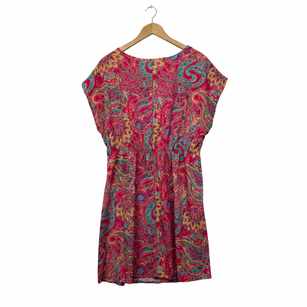 Shein Pink Multicoloured Paisley Dress - Size 0XL - Image 2