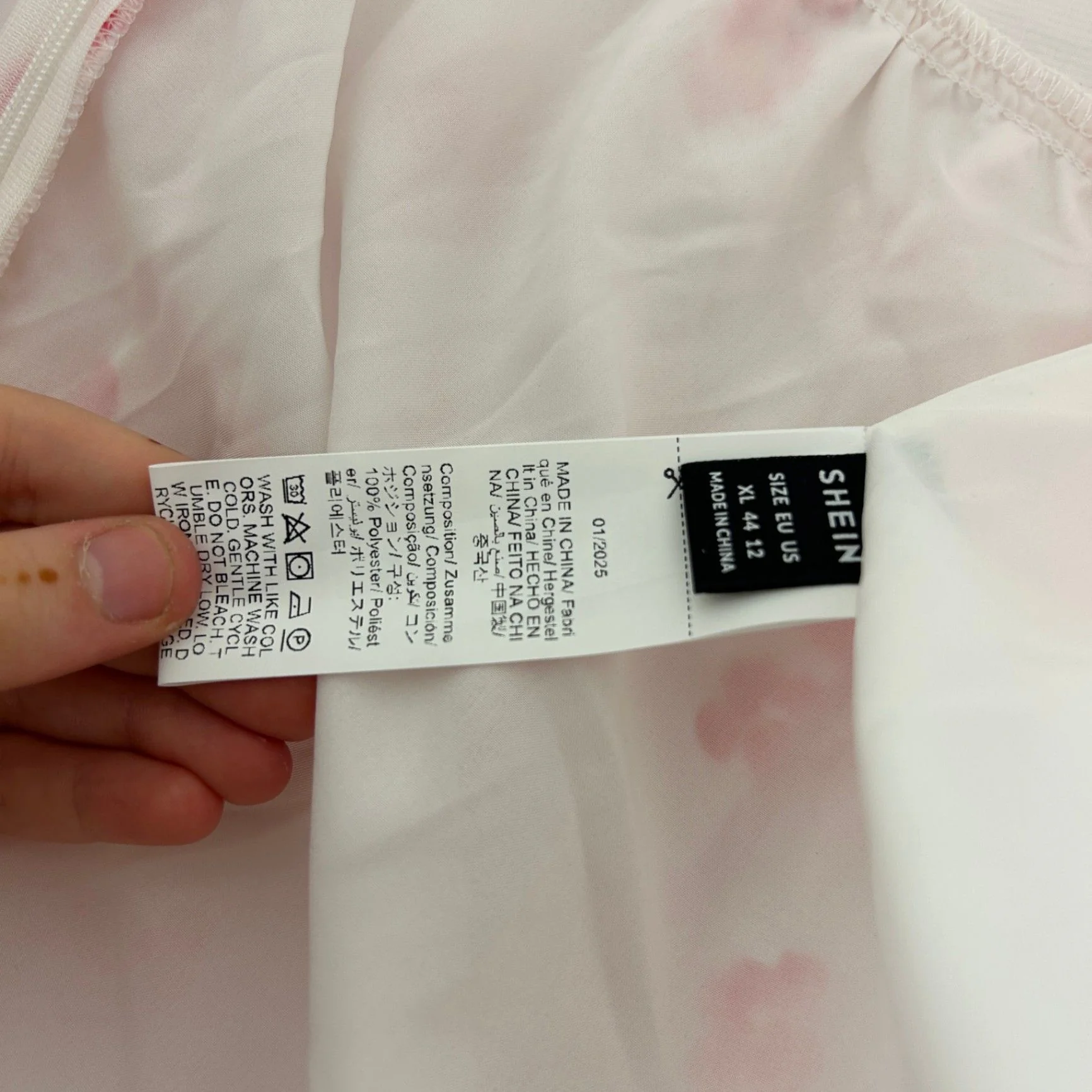 Shein Pink White Floral Maxi Skirt Size XL 14 16 - Image 3