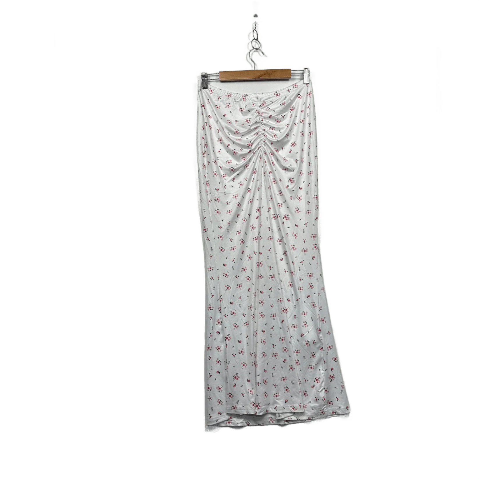 SHEIN White Pink Long Floral Skirt Size XL 14 16 - Image 2