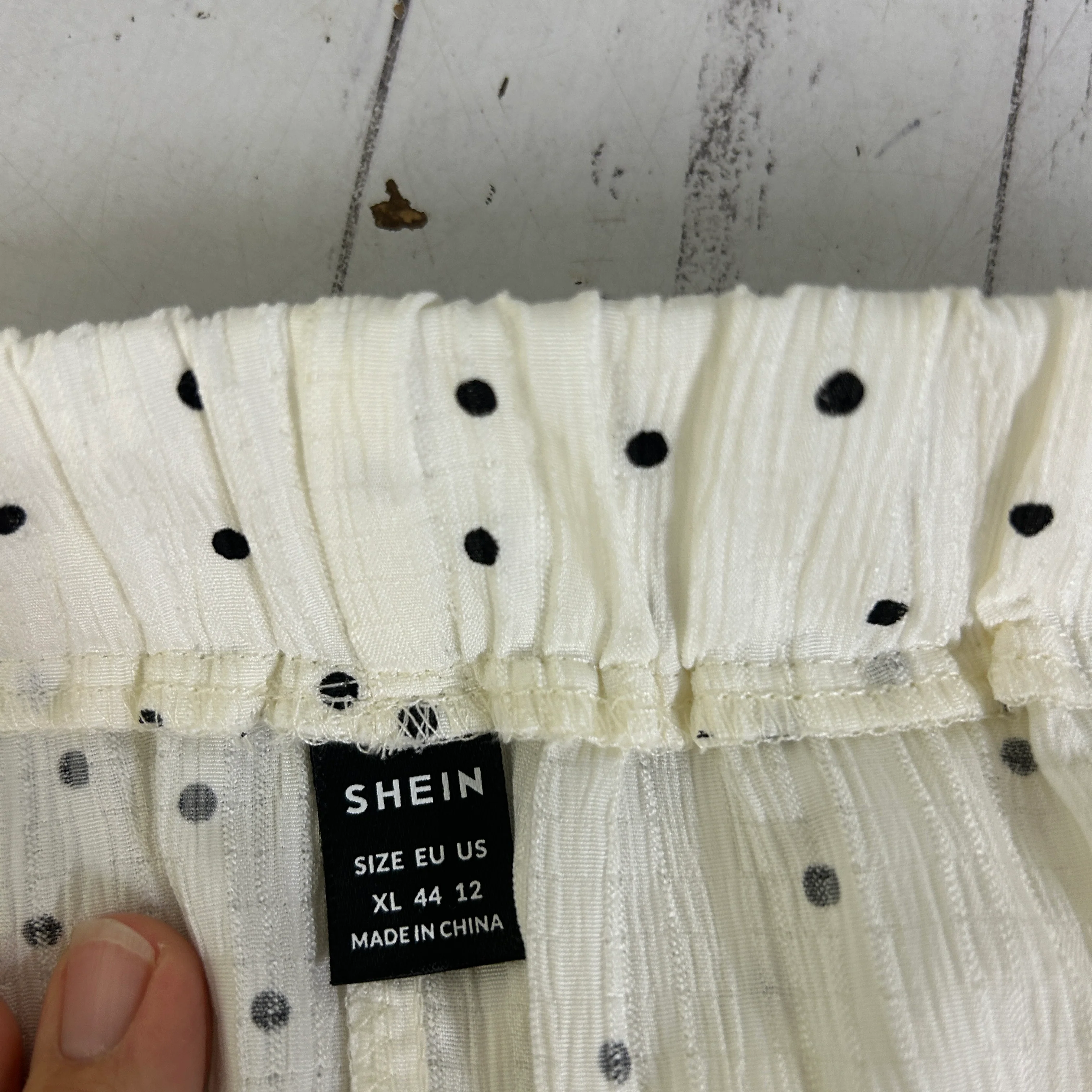 Shein White Polka Dot Maxi Skirt - Size XL - Image 3