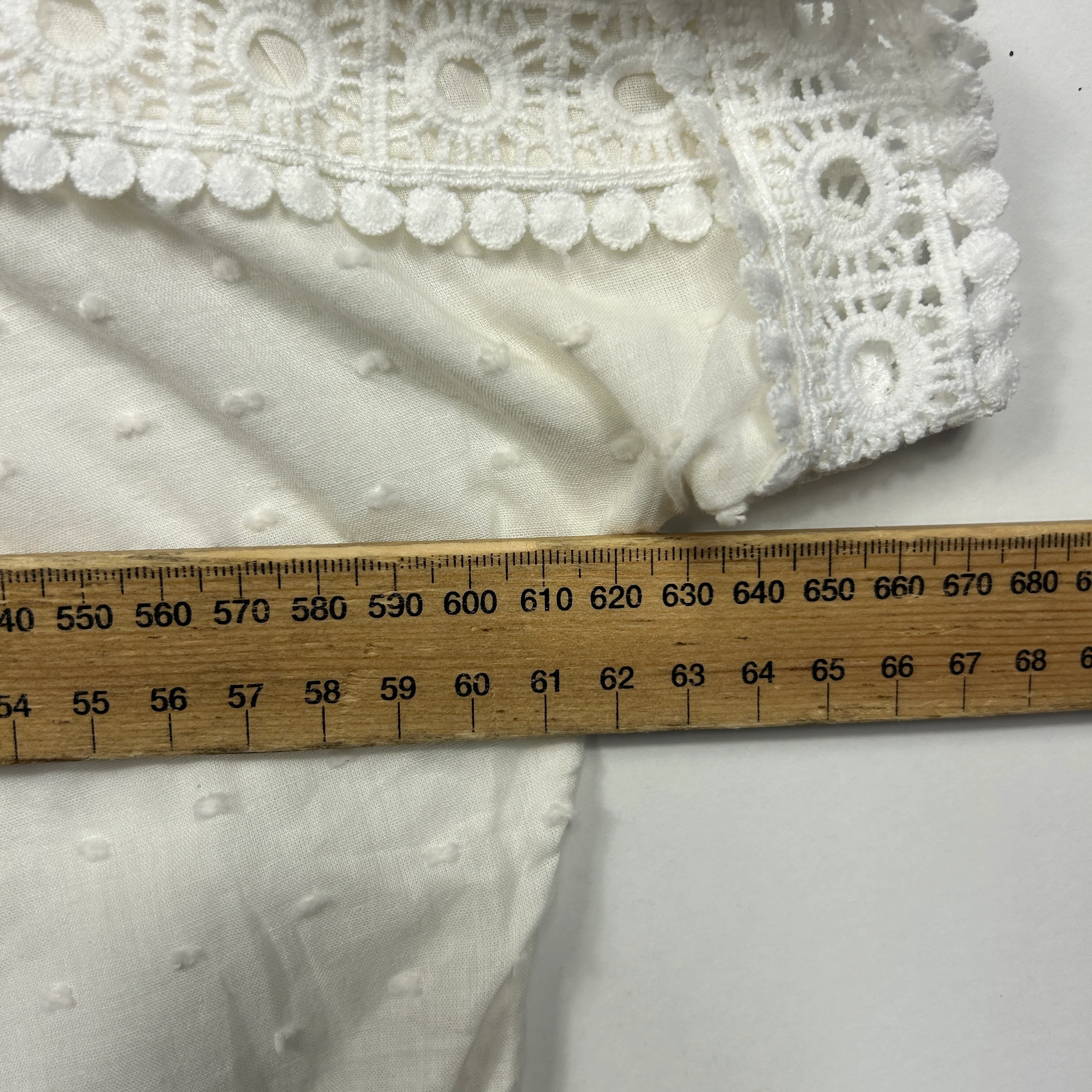 Shein White Swiss Dot Lace Boho Top - Size 14 - Image 6