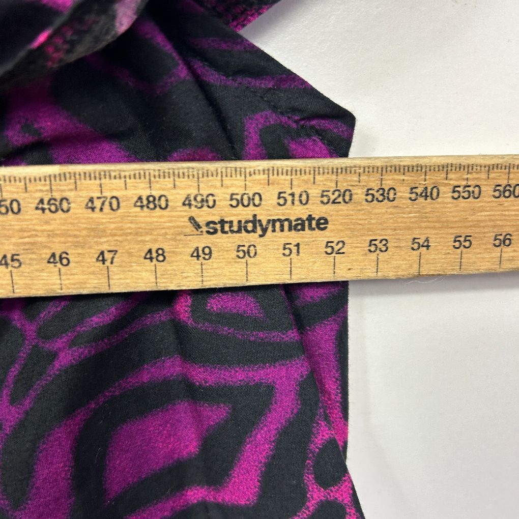 Sialei Pink Black Tribal Print Ruffle Top - Size 22 - Image 5