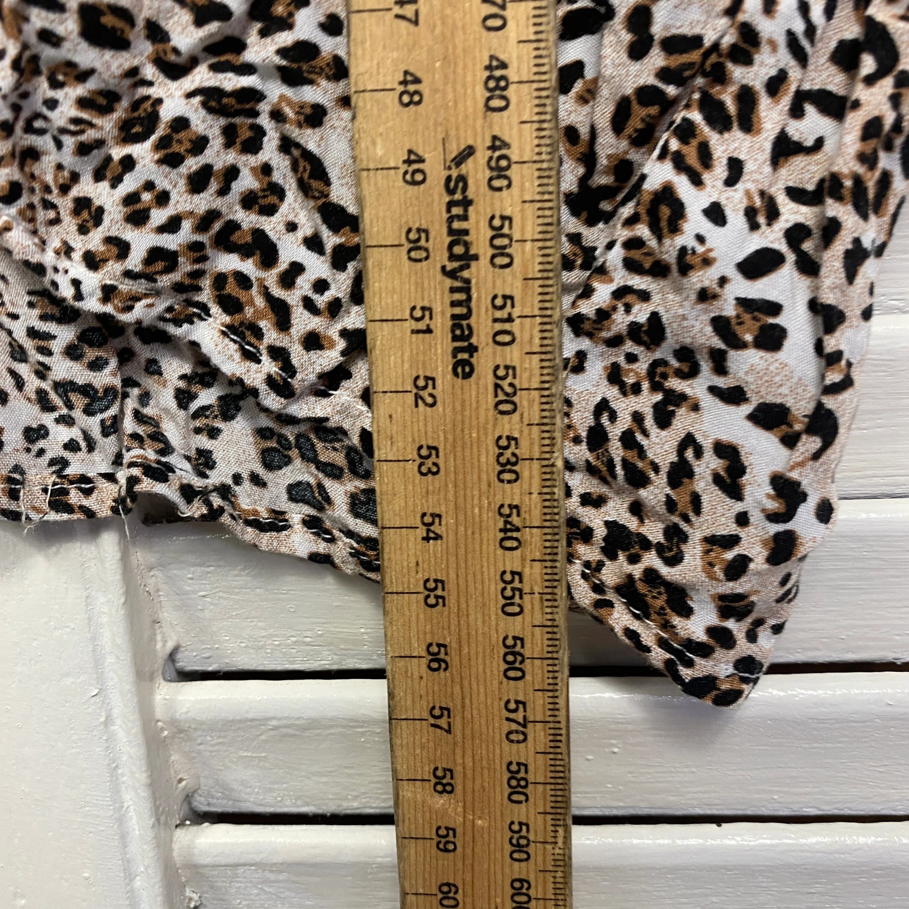 Silver Wishes Top Size 14 Button Up Animal Print Long Sleeve - Image 9