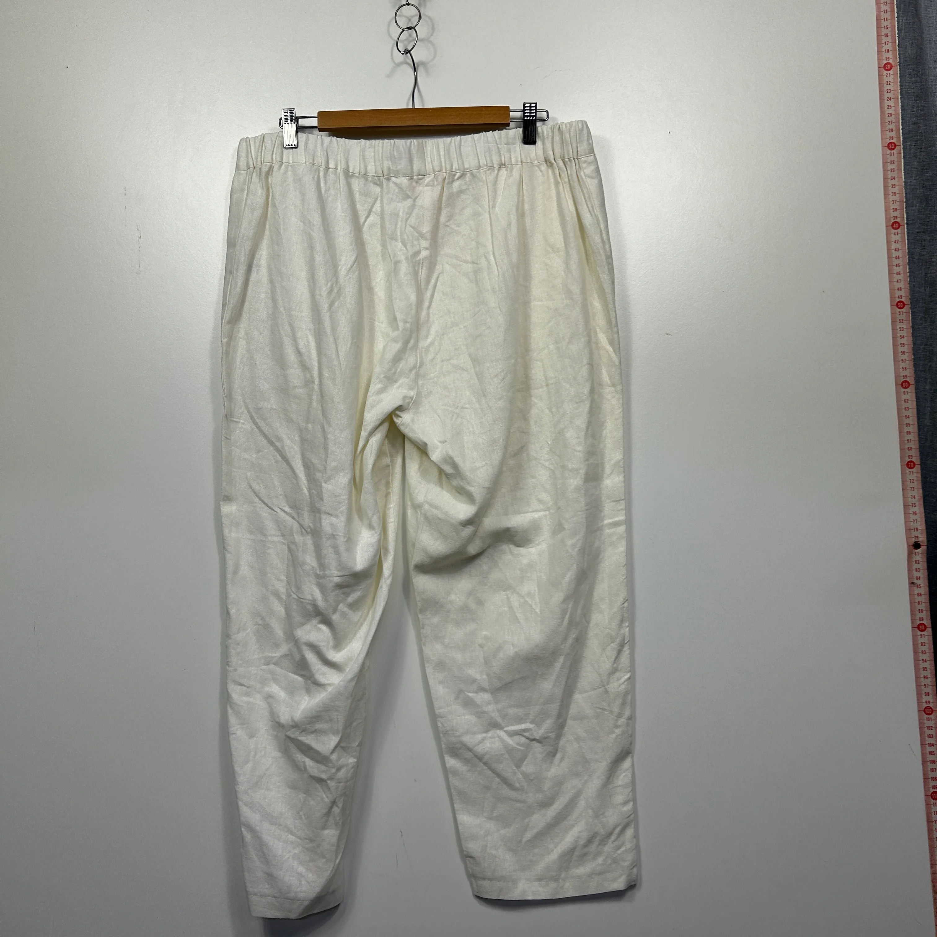 Noni B White Linen Viscose Pull-On Pants - Size 16 - Image 2