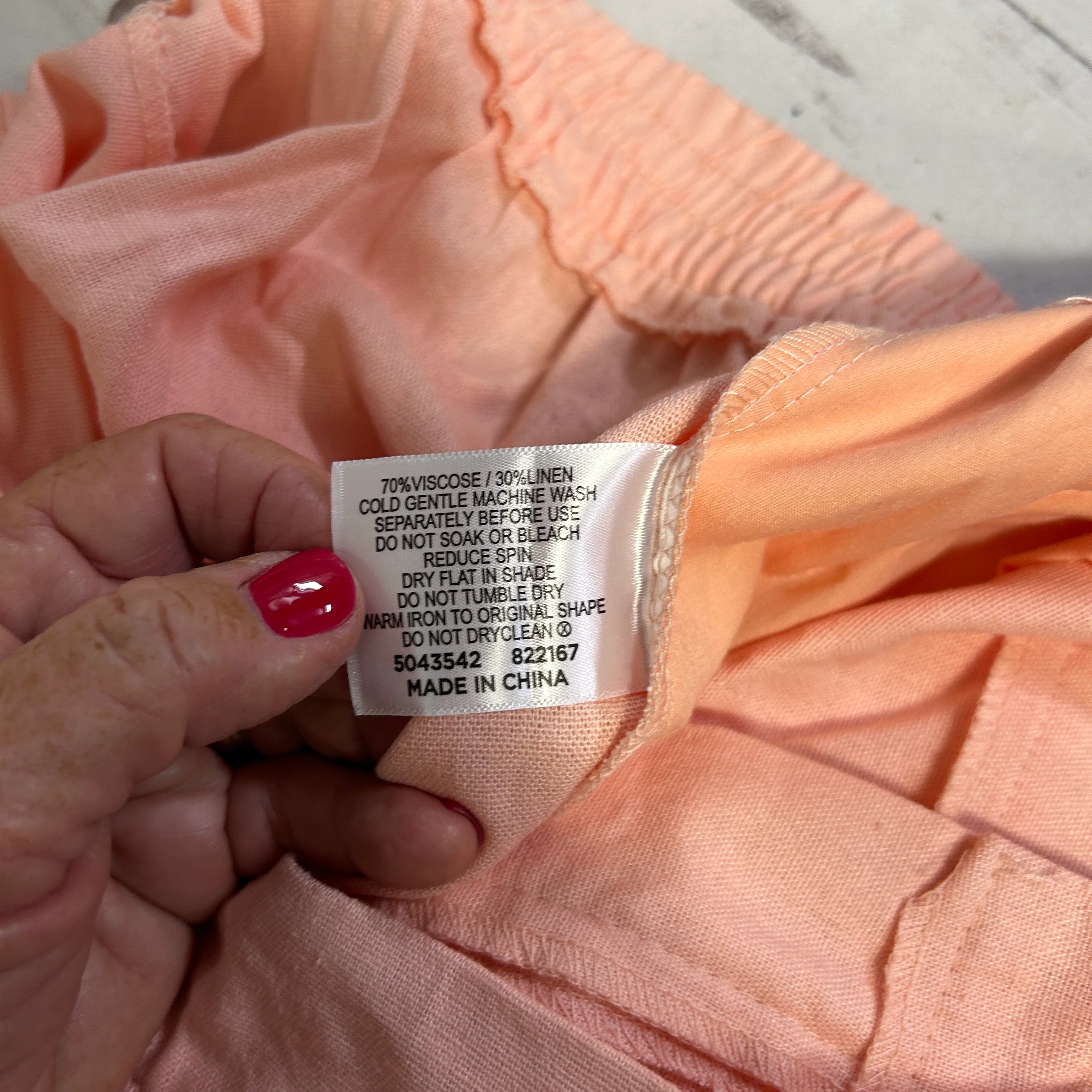 Spirit Peach Linen Blend Shorts - Size 16 - Image 3