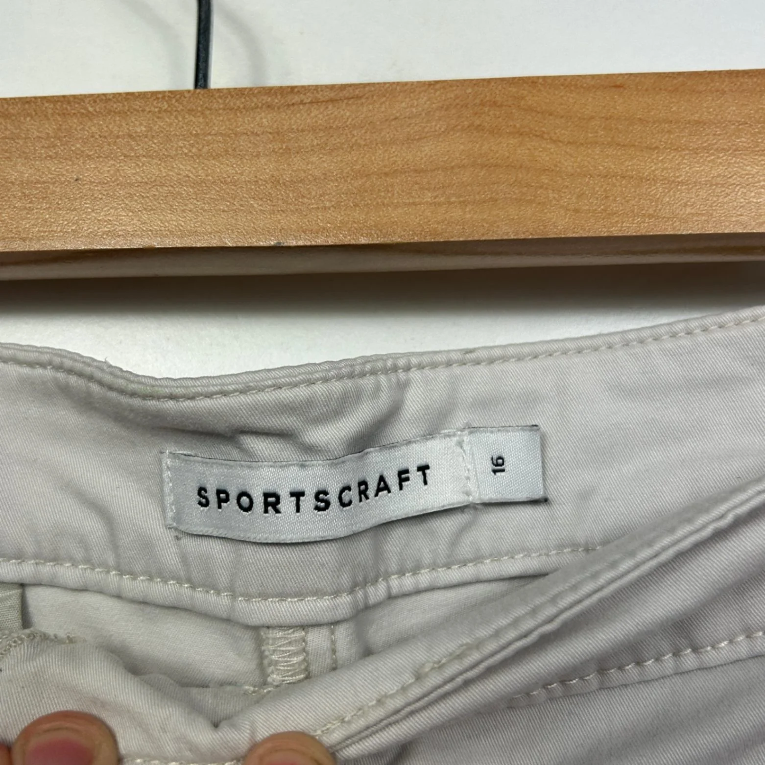 Sportscraft Beige Pockets Cotton Straight Leg Chinos Trousers Pants Size 16 - Image 3
