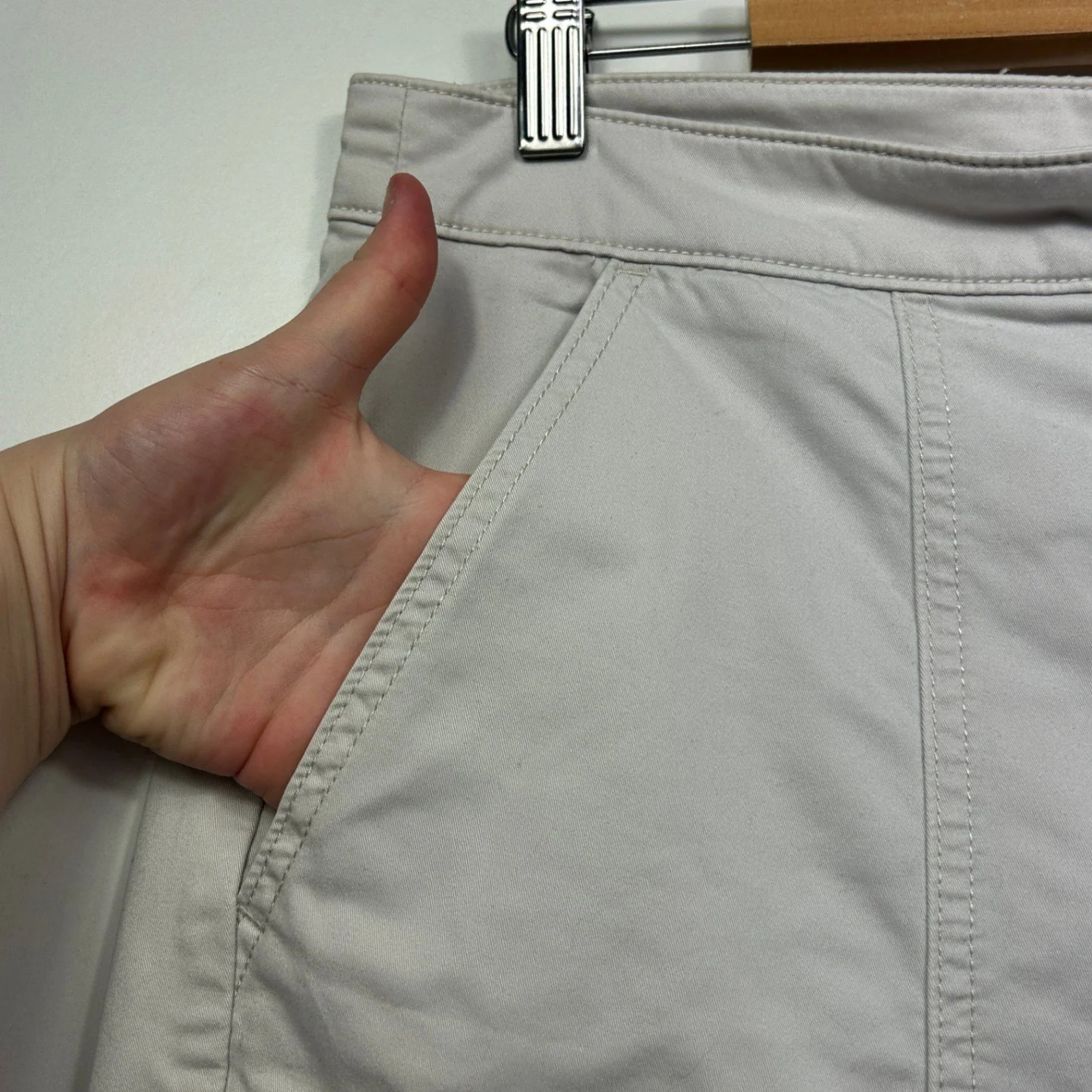 Sportscraft Beige Pockets Cotton Straight Leg Chinos Trousers Pants Size 16 - Image 4