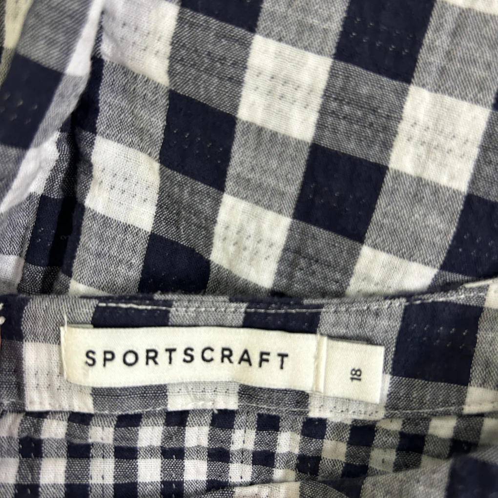 Sportscraft Black & White Gingham Check Shift Dress - Size 18 - Image 3