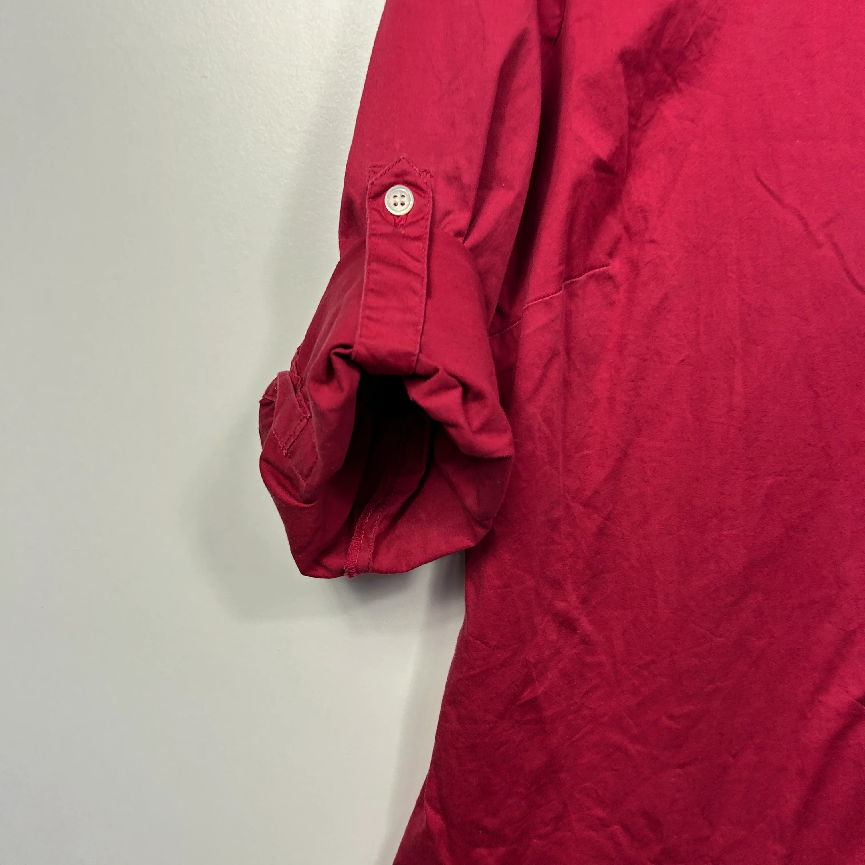 Sportscraft Button Up Burgundy Shirt - Size 14 - Image 2