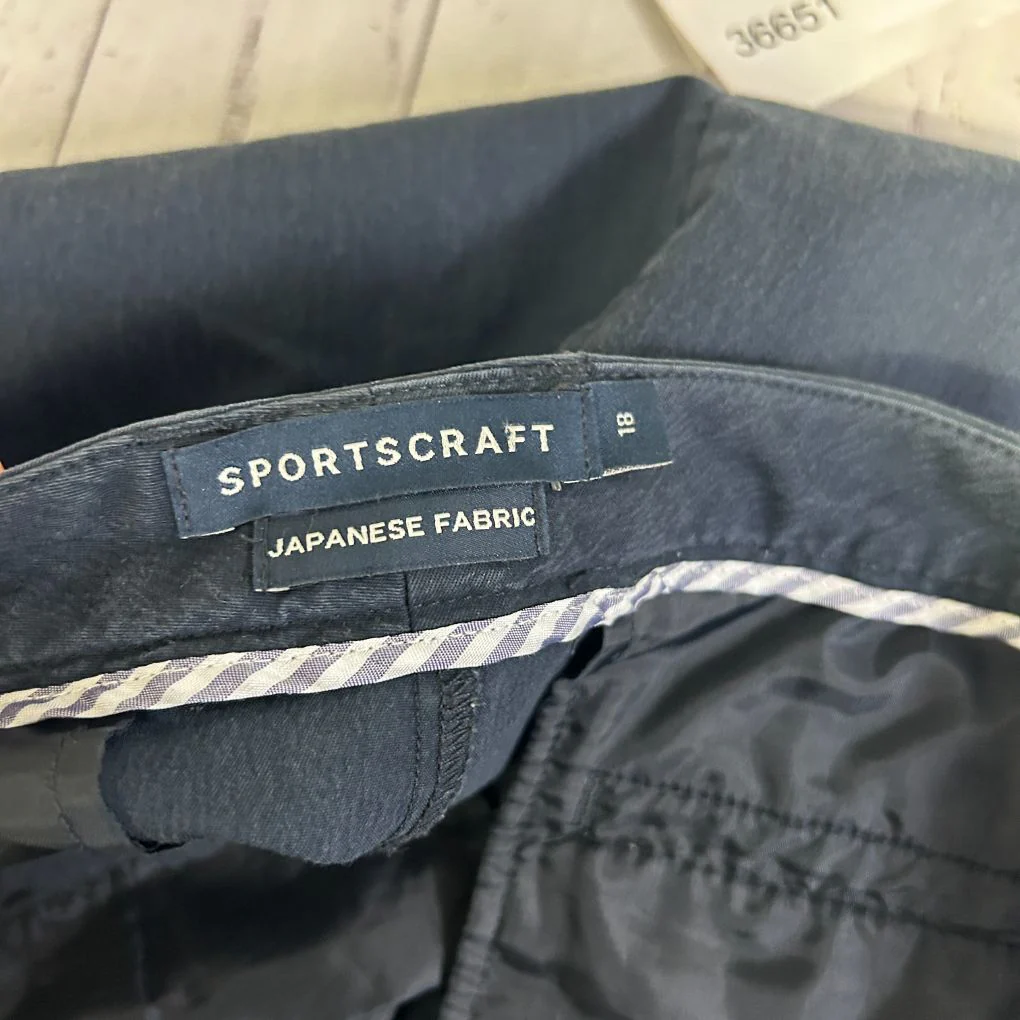Sportscraft Navy Cotton Pencii Skirt - Size 18 - Image 4