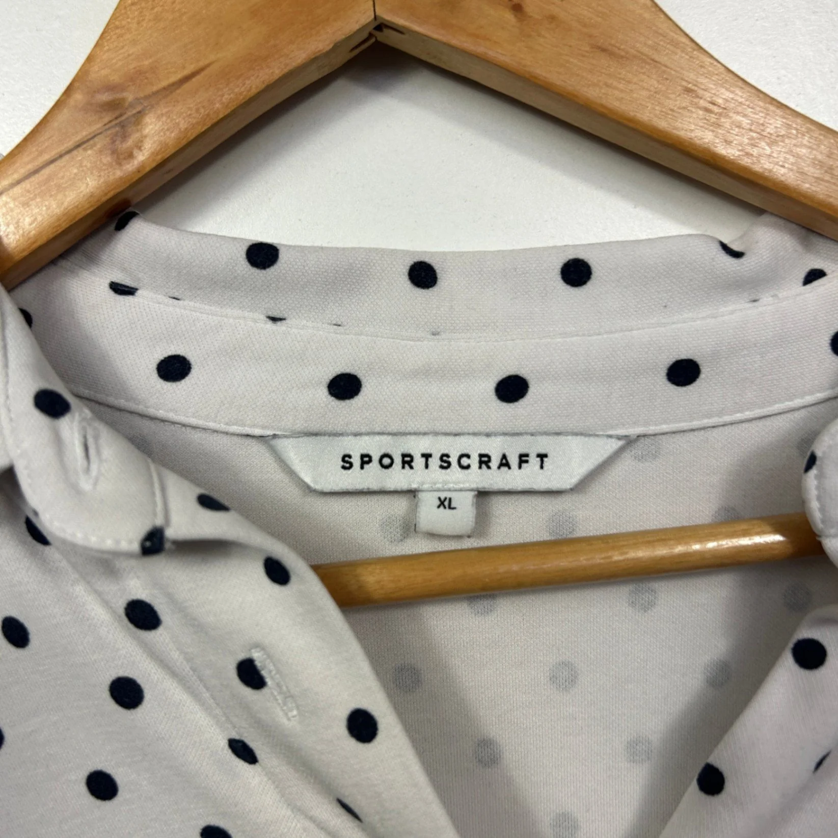 Sportscraft White Black Long Sleeve Button-up Shirt Blouse Size XL - Image 3
