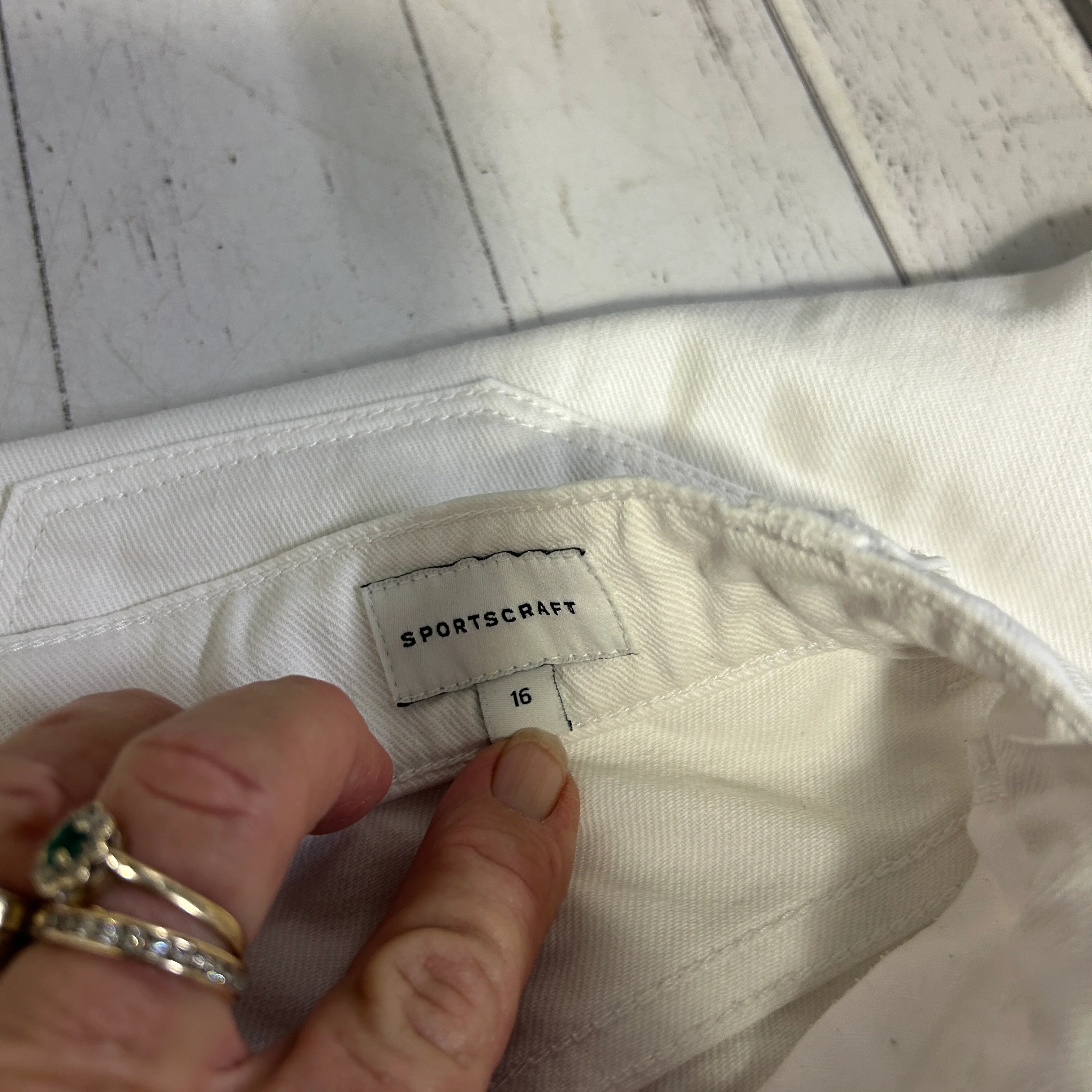 Sportscraft White Crop Jeans - Size 16 - Image 3