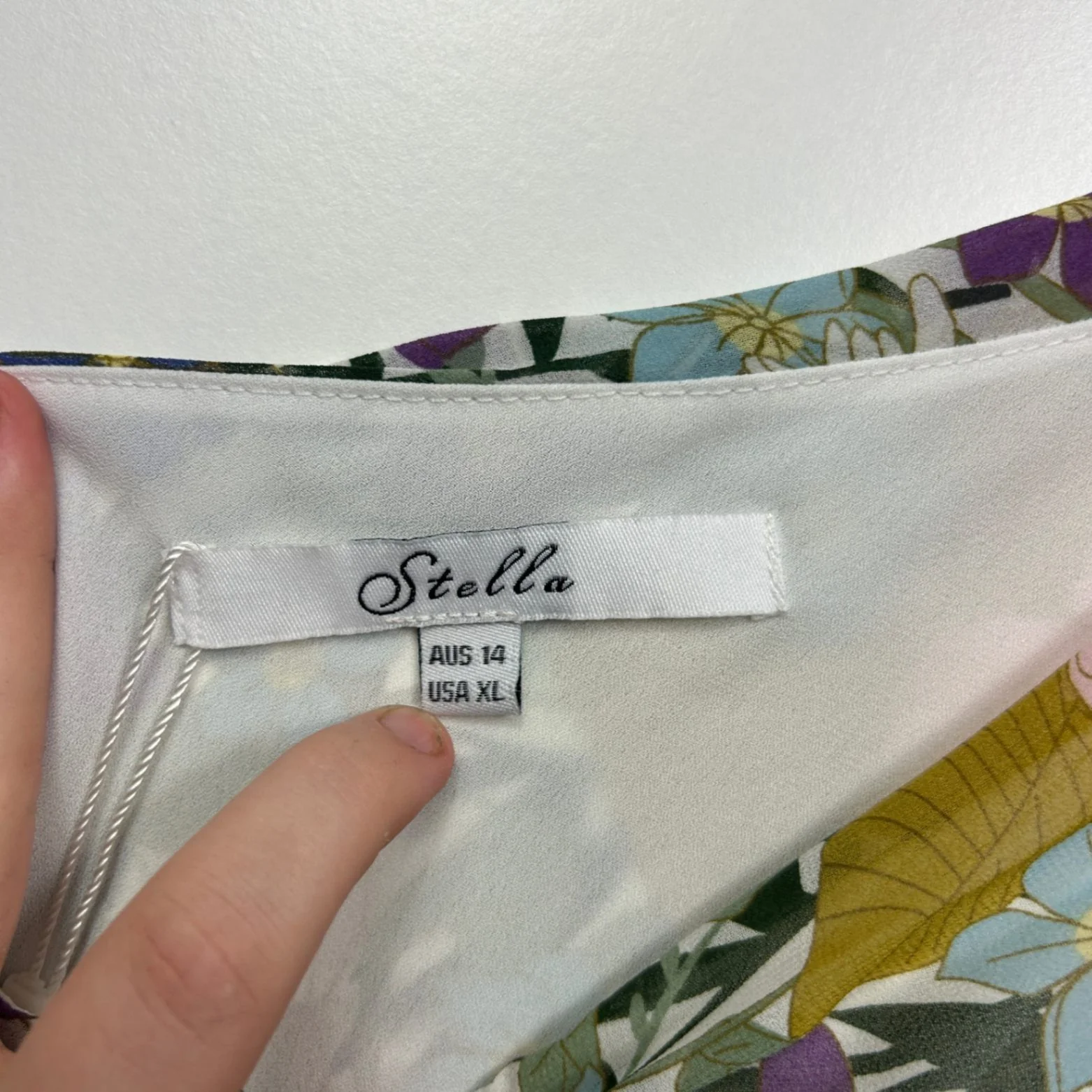 Stella One Shoulder Asymmetric Hem Floral Multicoloured Dress Size 14 - Image 4