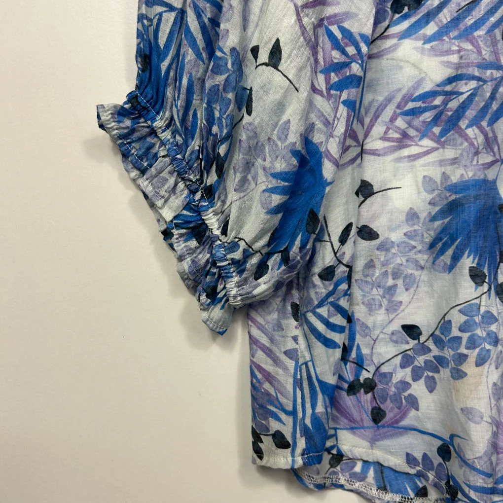 Sunny Girl Blue Floral Blouse - Size 16 - Image 6