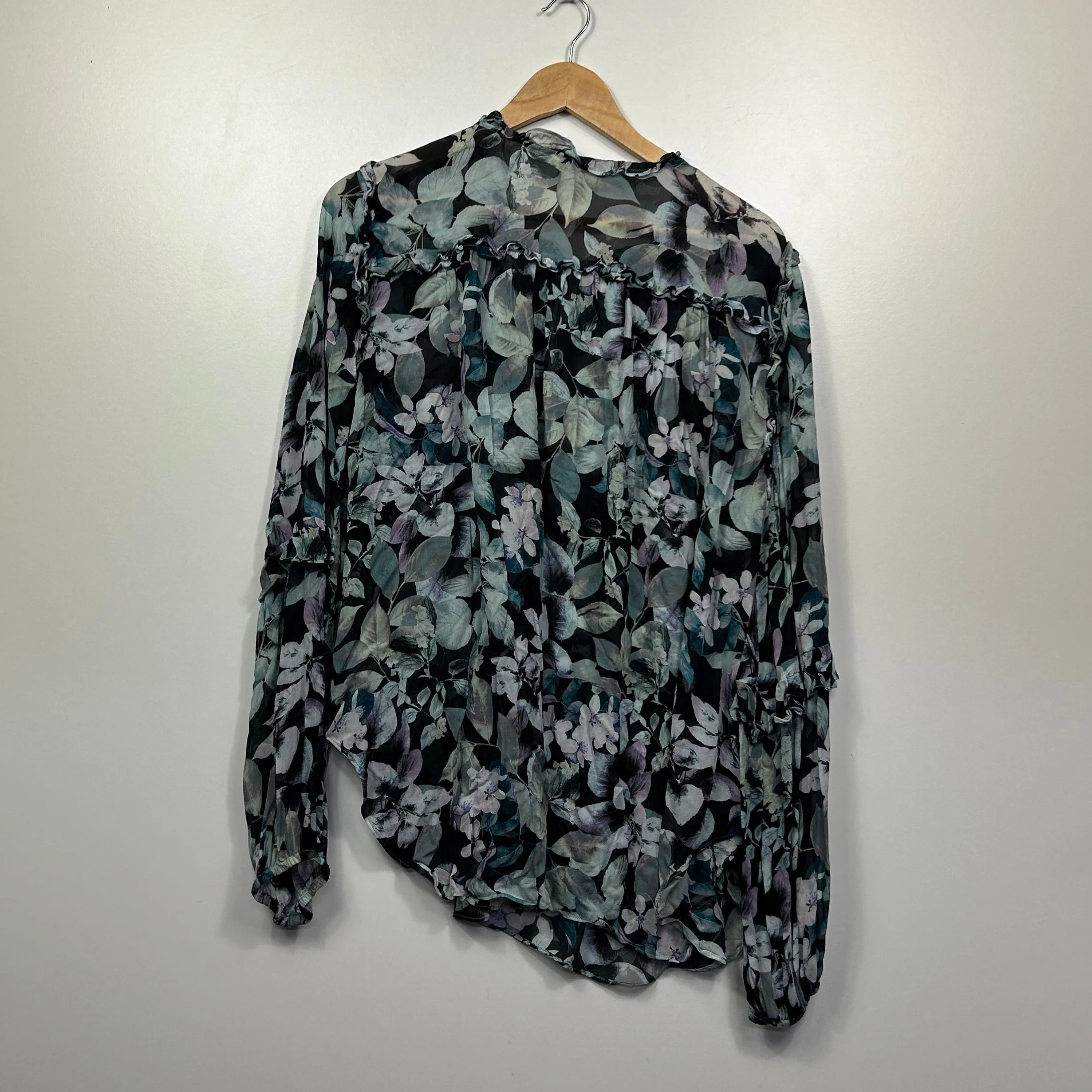 Sussan Black Floral Sheer Blouse - Size 18 - Image 4